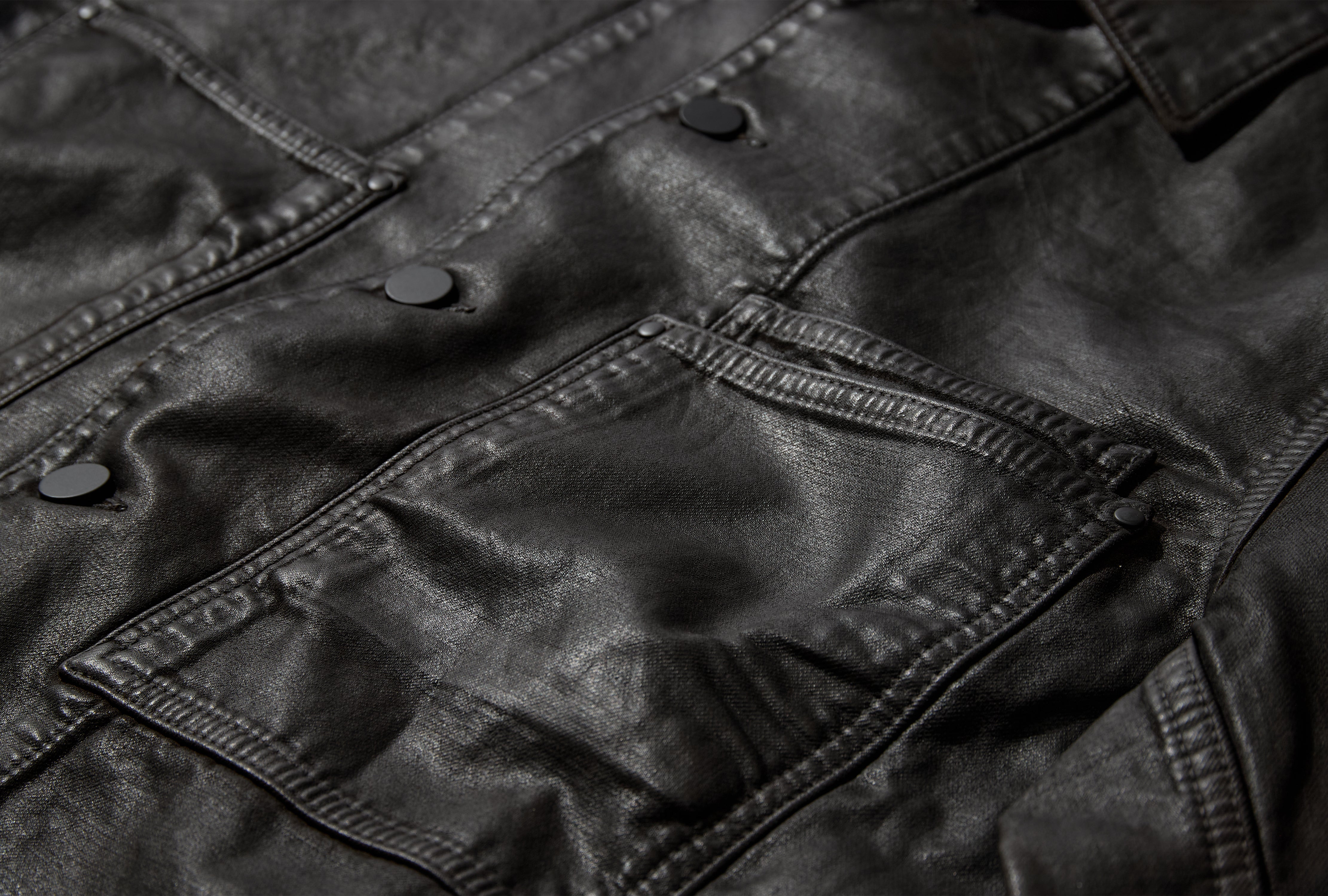 WORKWEAR OVERSHIRT - COATED DENIM SH1309 LD1083 Dark brown