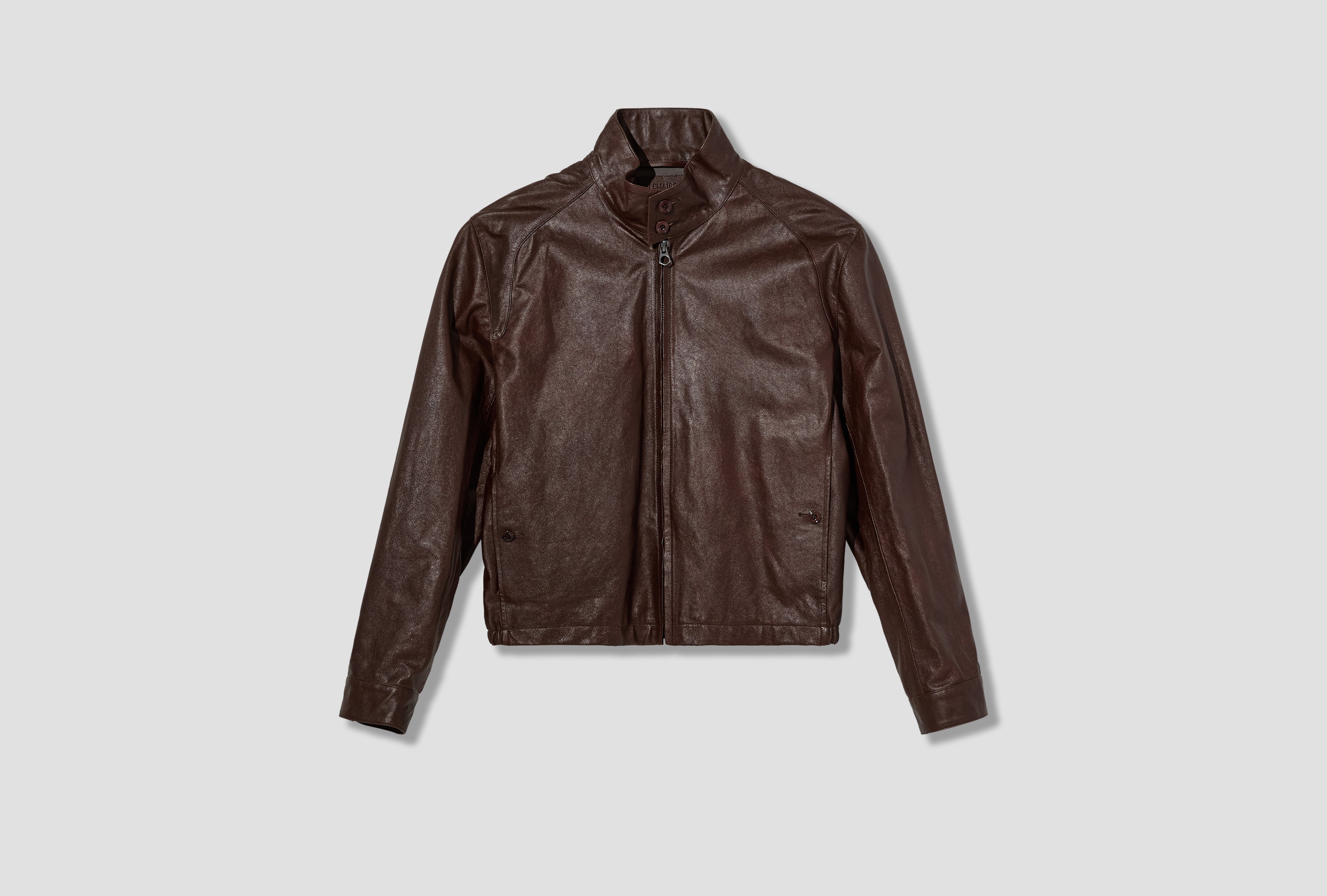 LEATHER HARRINGTON BLOUSON - GLOSSY COW LEATHER OW1287 LL0225 Red