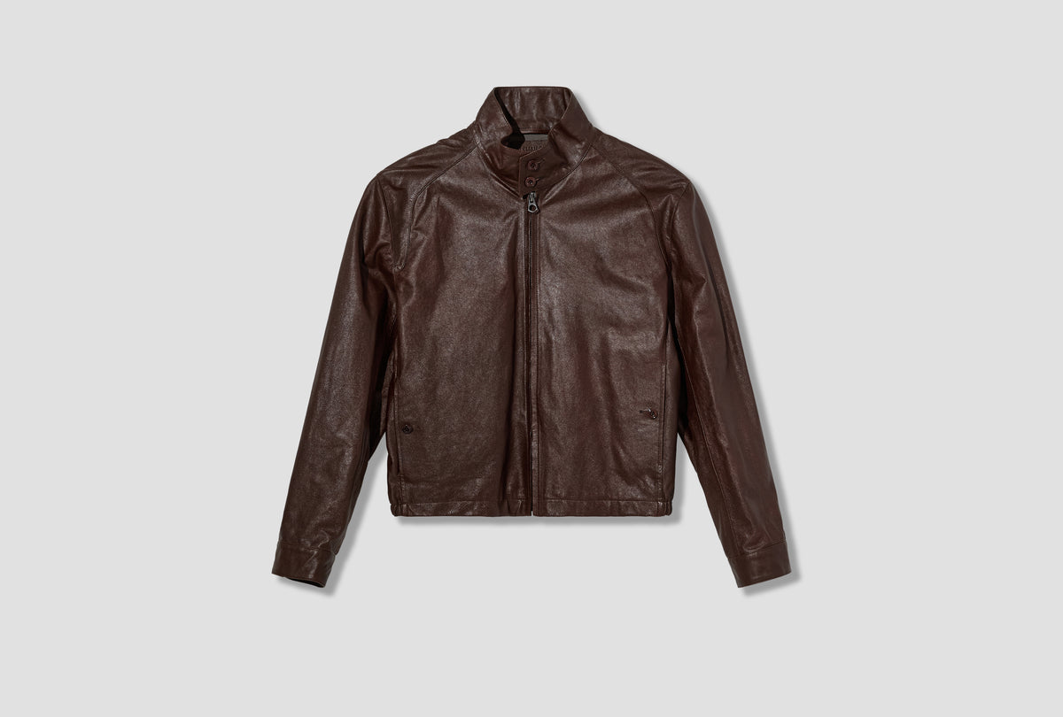 LEATHER HARRINGTON BLOUSON - GLOSSY COW LEATHER OW1287 LL0225 Red