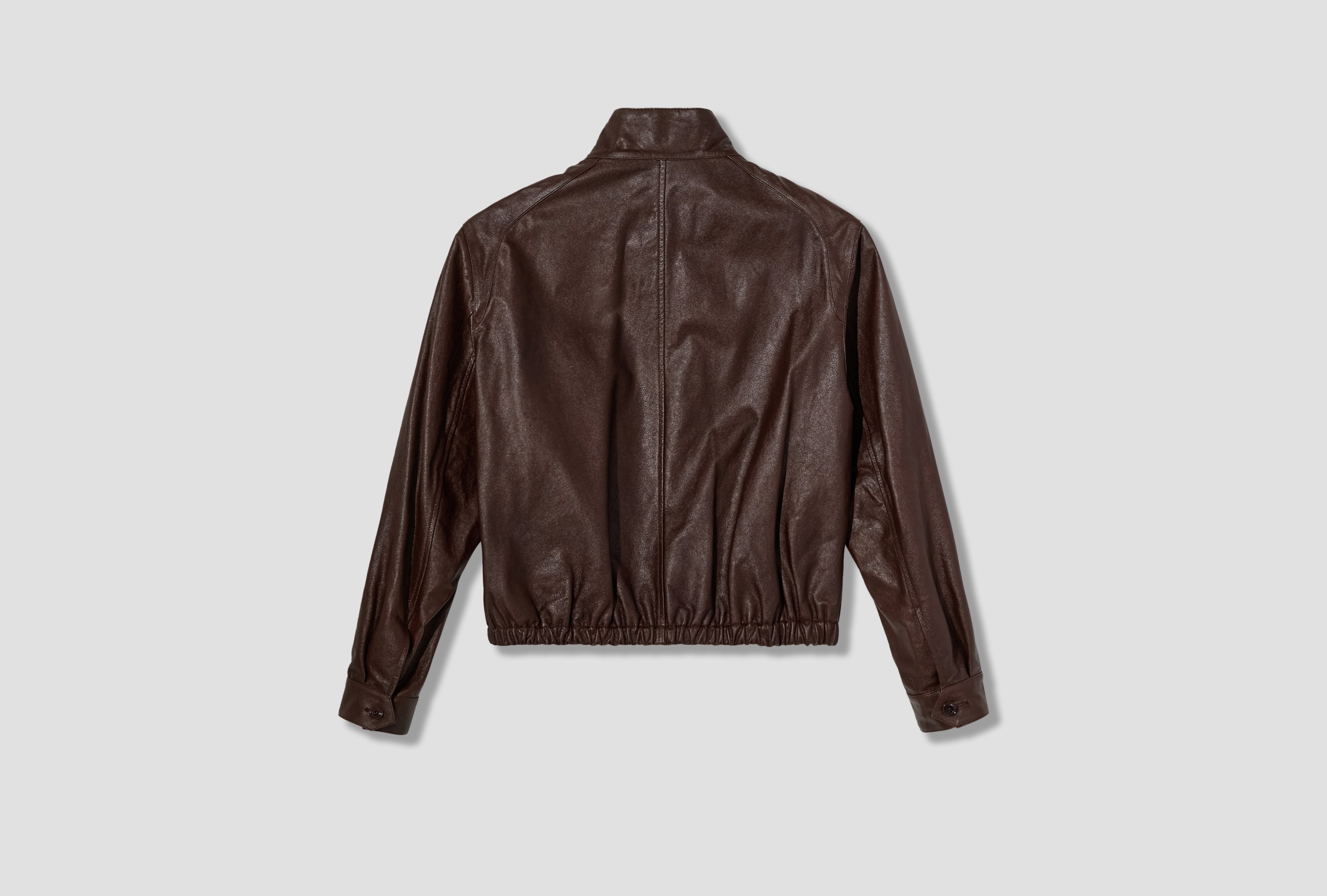 LEATHER HARRINGTON BLOUSON - GLOSSY COW LEATHER OW1287 LL0225 Red