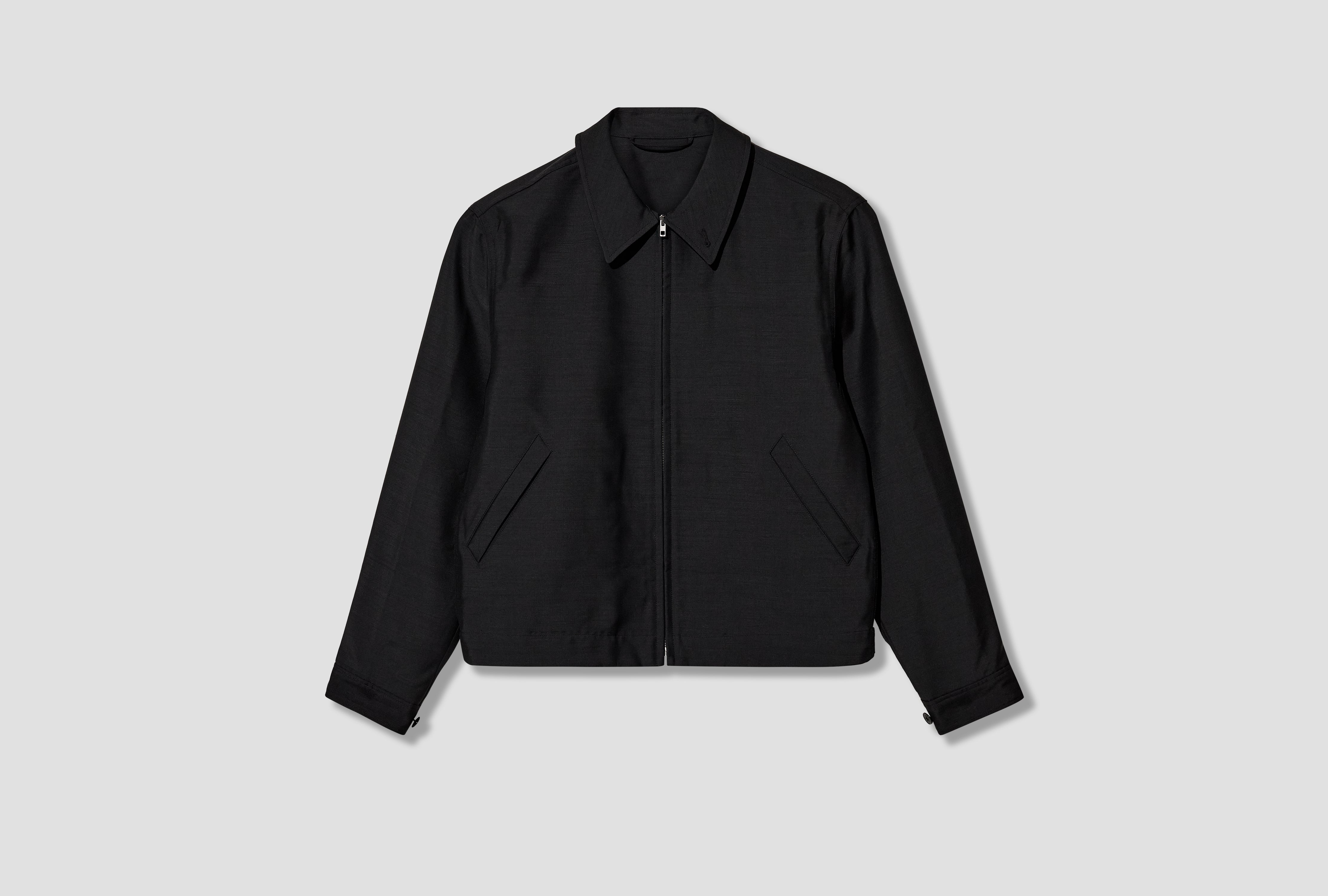 ZIPPED BLOUSON - DOUBLE FACE WOOL VISCOSE OW1280 LF1670 Dark grey