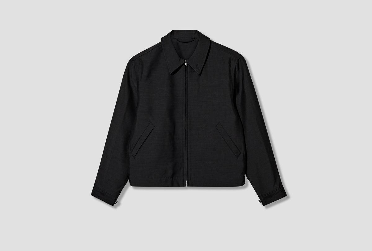 ZIPPED BLOUSON - DOUBLE FACE WOOL VISCOSE OW1280 LF1670 Dark grey
