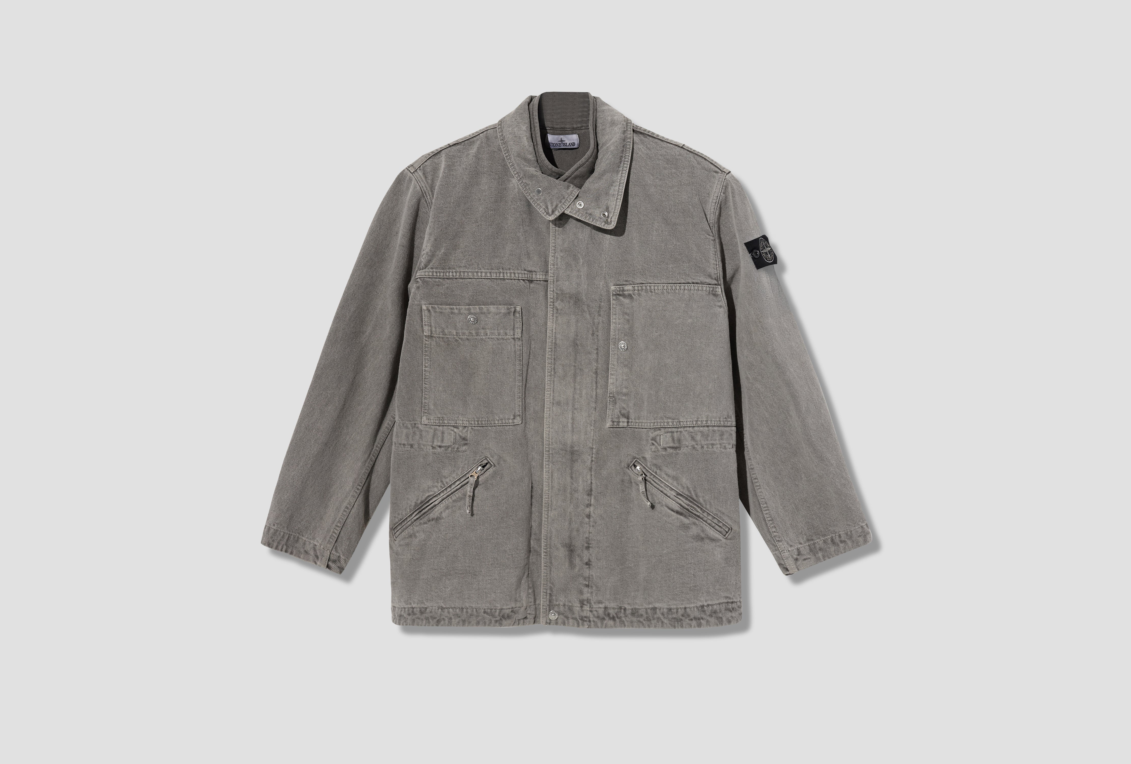 MINERAL DYED COTTON GABARDINE-TC 60% RECYCLED COTTON GARMENT DYED L2 S15 41000 64 S00T4 Grey