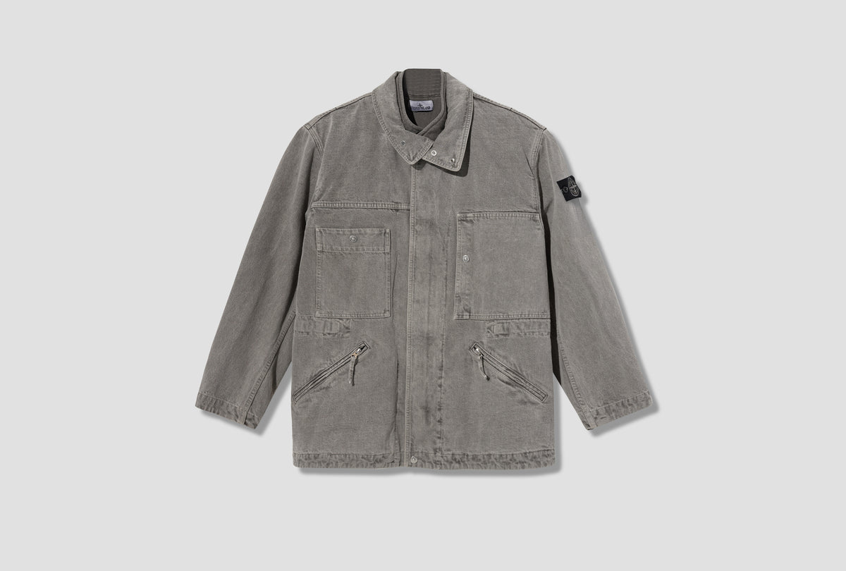 MINERAL DYED COTTON GABARDINE-TC 60% RECYCLED COTTON GARMENT DYED L2 S15 41000 64 S00T4 Grey