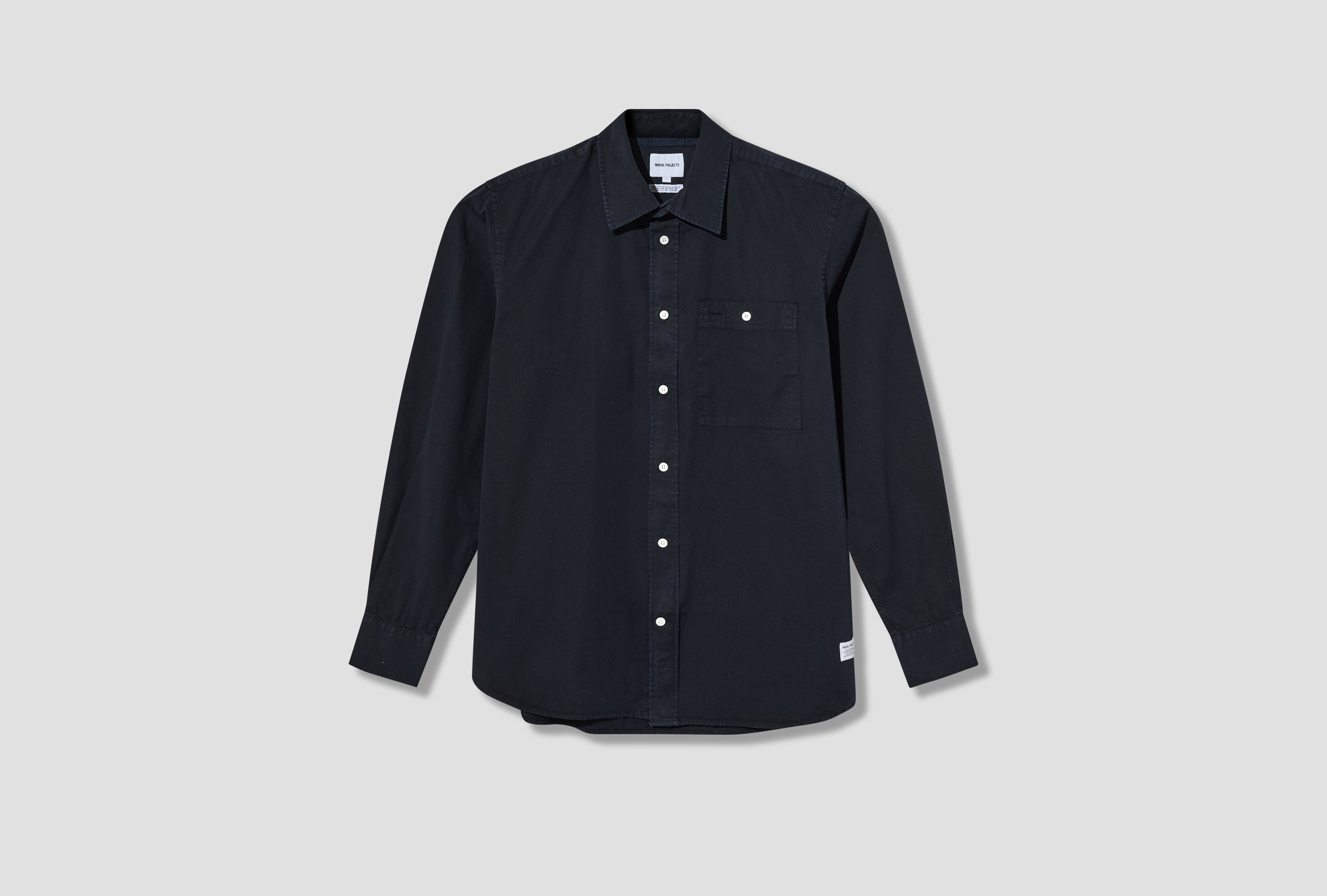 KONGSHOVED COTTON TWILL GMD RELAXED SHIRT N40-0894 Navy