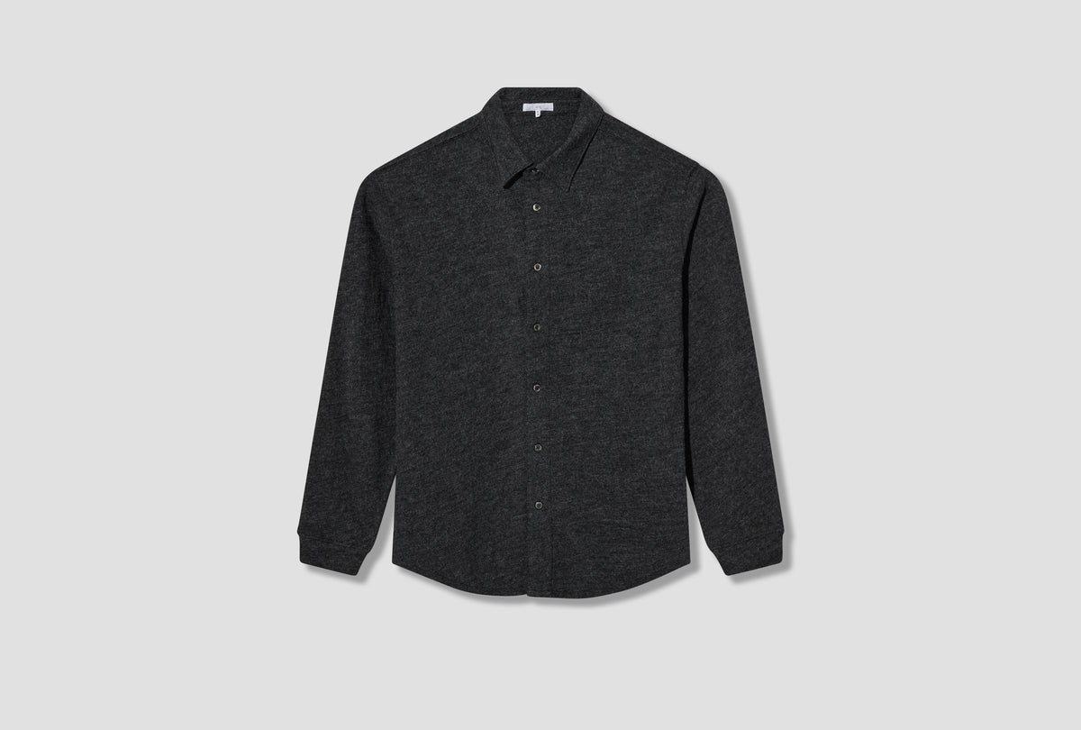 CRATER WOOL BUTTON UP LW-SH444WC Charcoal