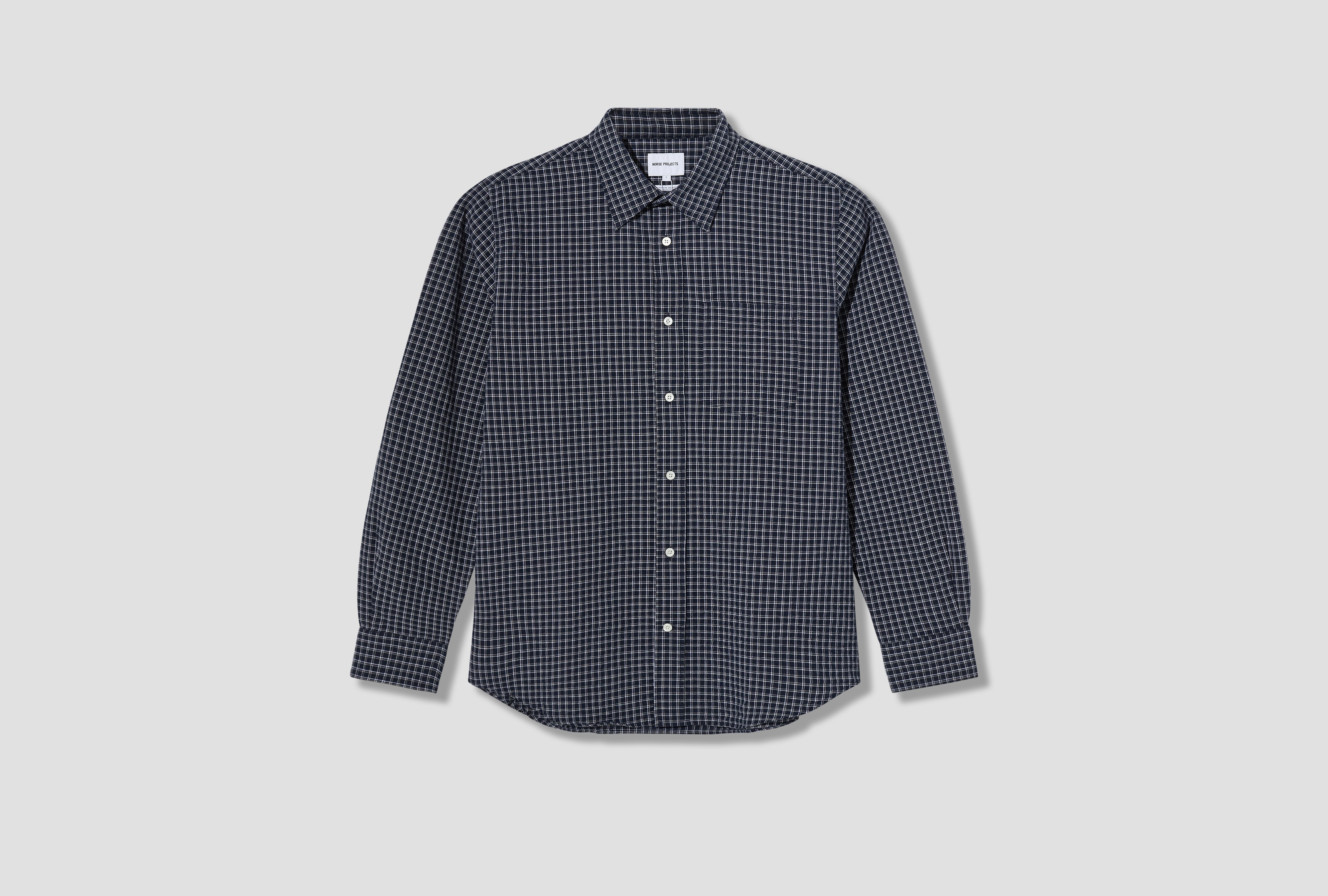 KONGSHOVED CHECK RELAXED SHIRT N40-0910 Navy