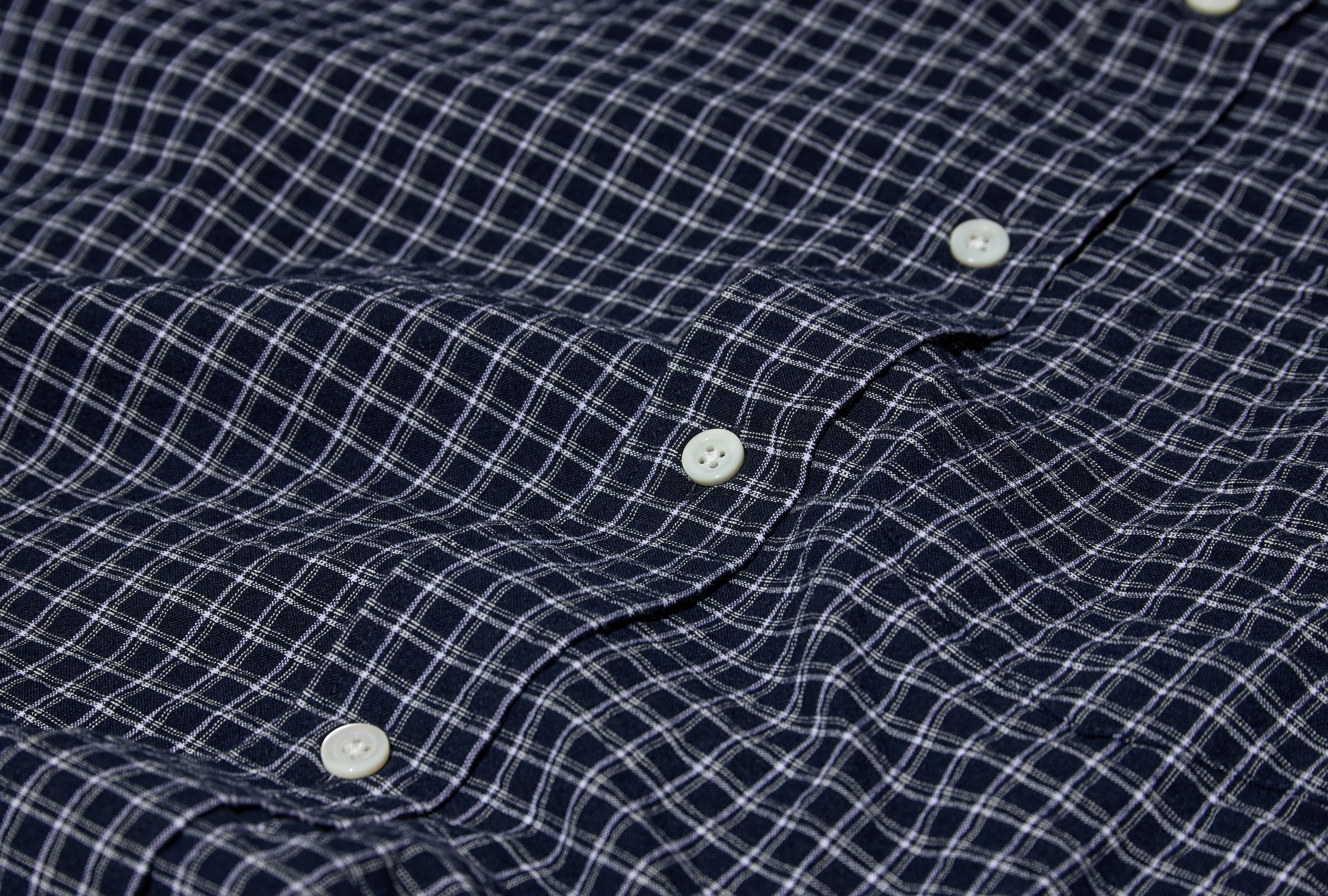 KONGSHOVED CHECK RELAXED SHIRT N40-0910 Navy