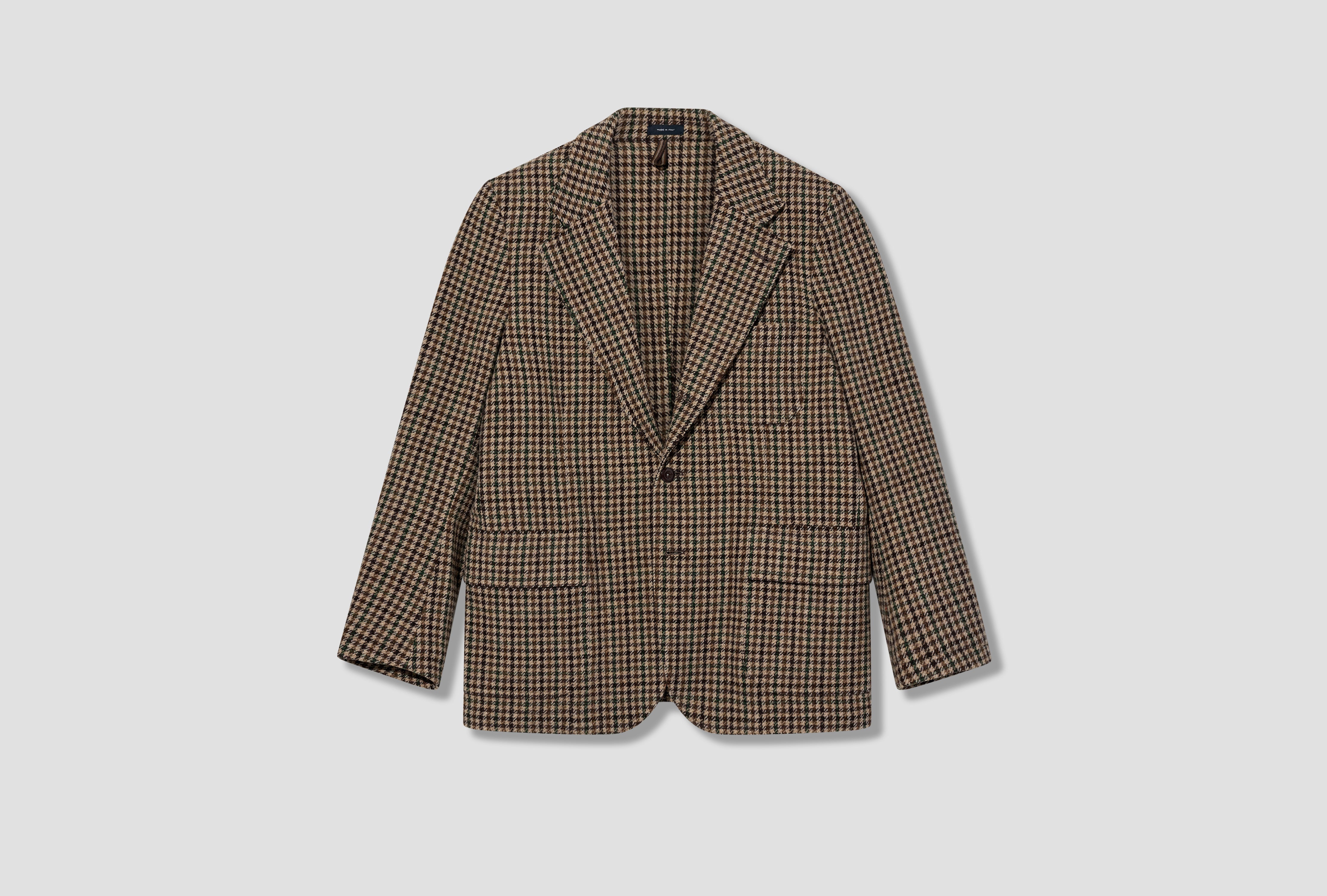 MKVII TWEED HOUNDCHECK GAMES BLAZER DR2A2F 26534-01 Brown
