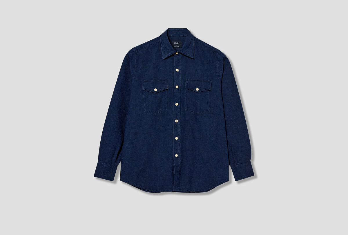 LONG POINT TWO-POCKET OXFORD SHIRT DR2A4Q 26655-01 Blue