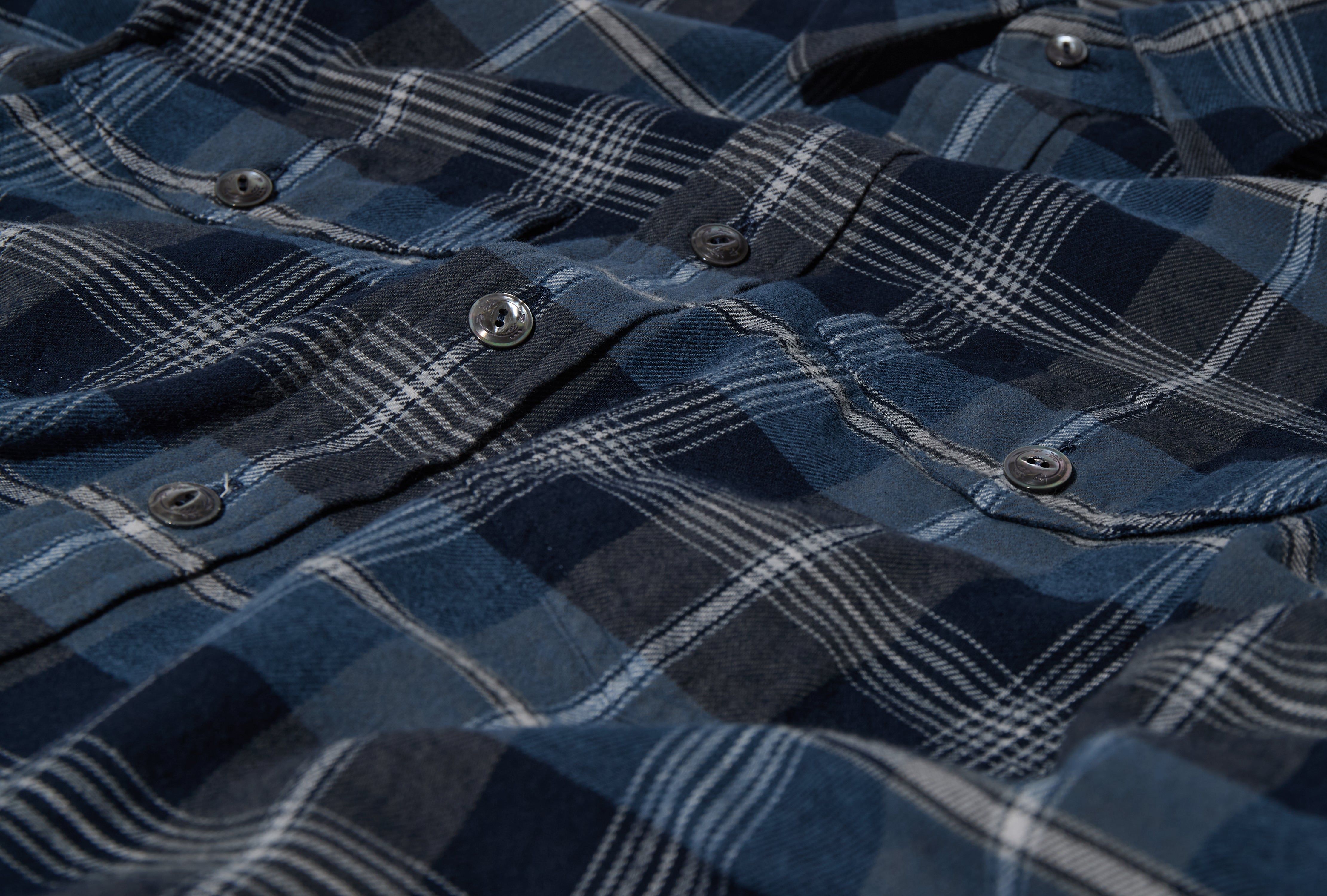 LONG POINT TWO-POCKET CHECK SHIRT DR2A4Q 26668-01 Blue