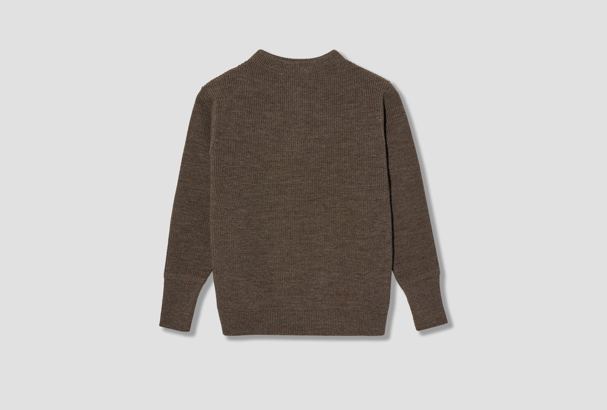SAILOR CREWNECK - 7 GAUGE / UNDYED YARN Light brown