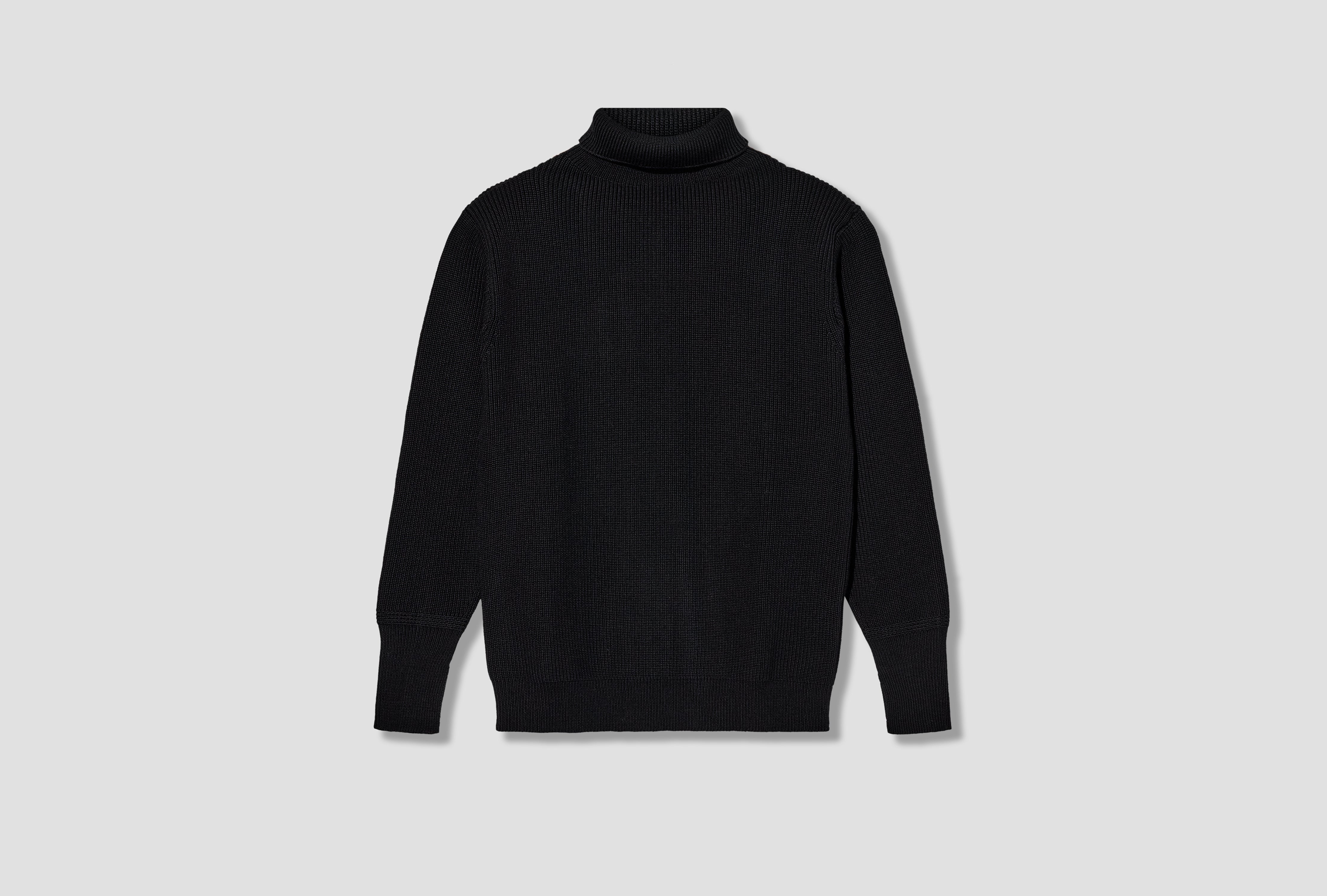 SAILOR TURTLENECK - 7 GAUGE / SIGNATURE YARN Black