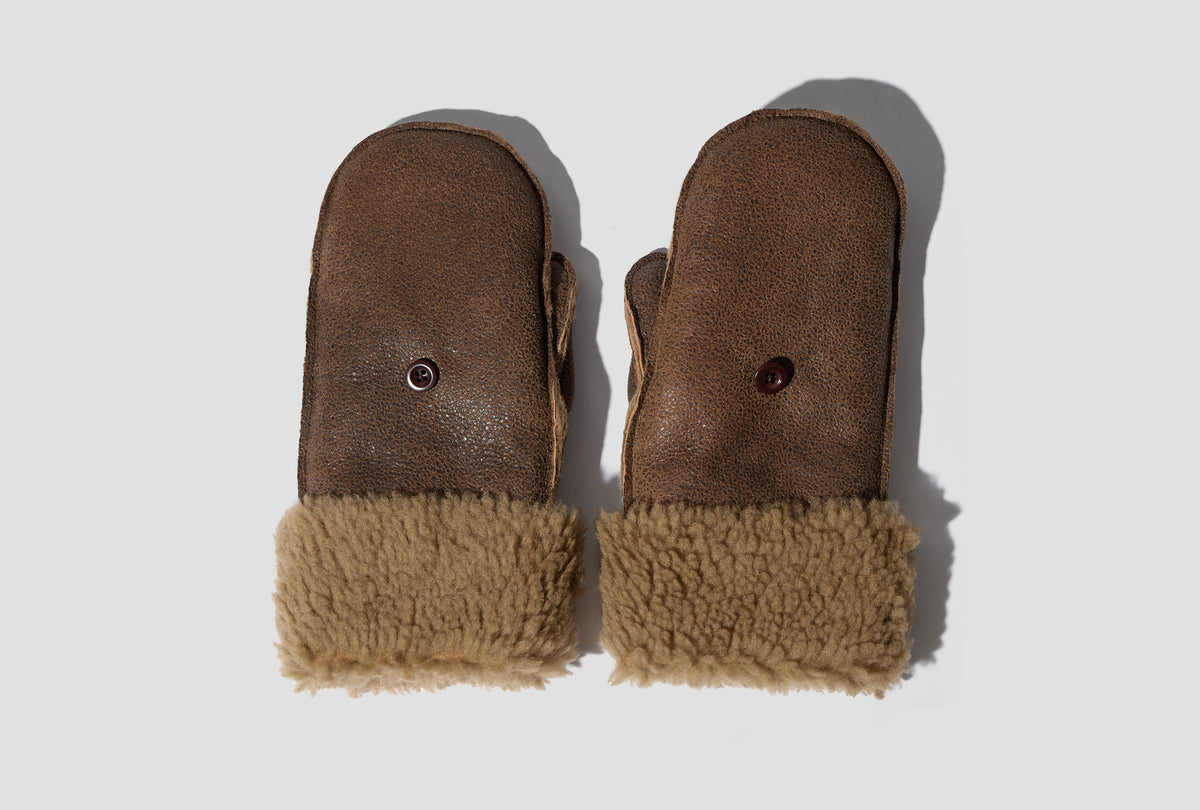 MITTENS - TUFTED SHEARLING / CIDER AW-026-019