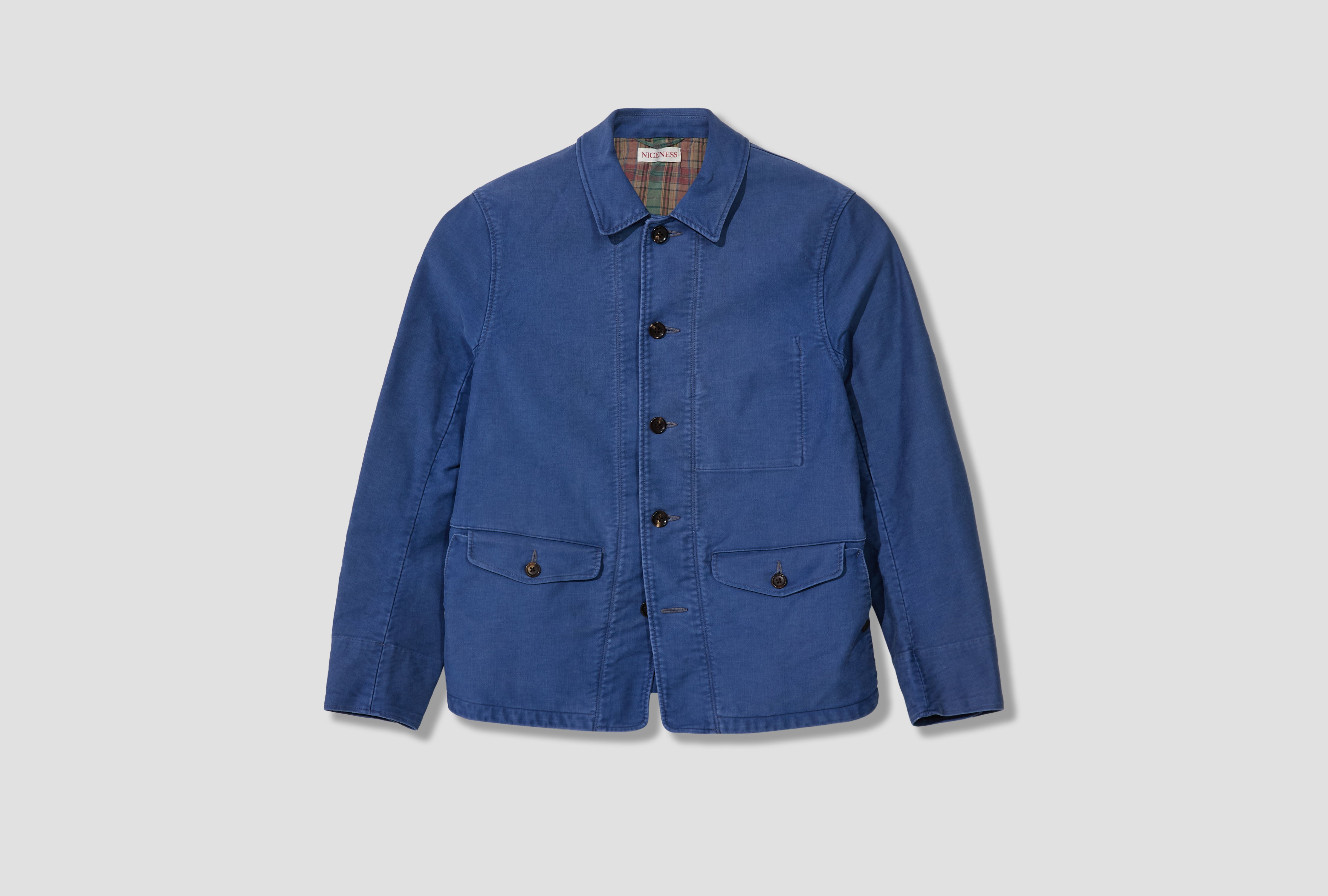 TRAFFORD - AGED EFFECT MOLESKIN JACKET NN-1502B18 Blue