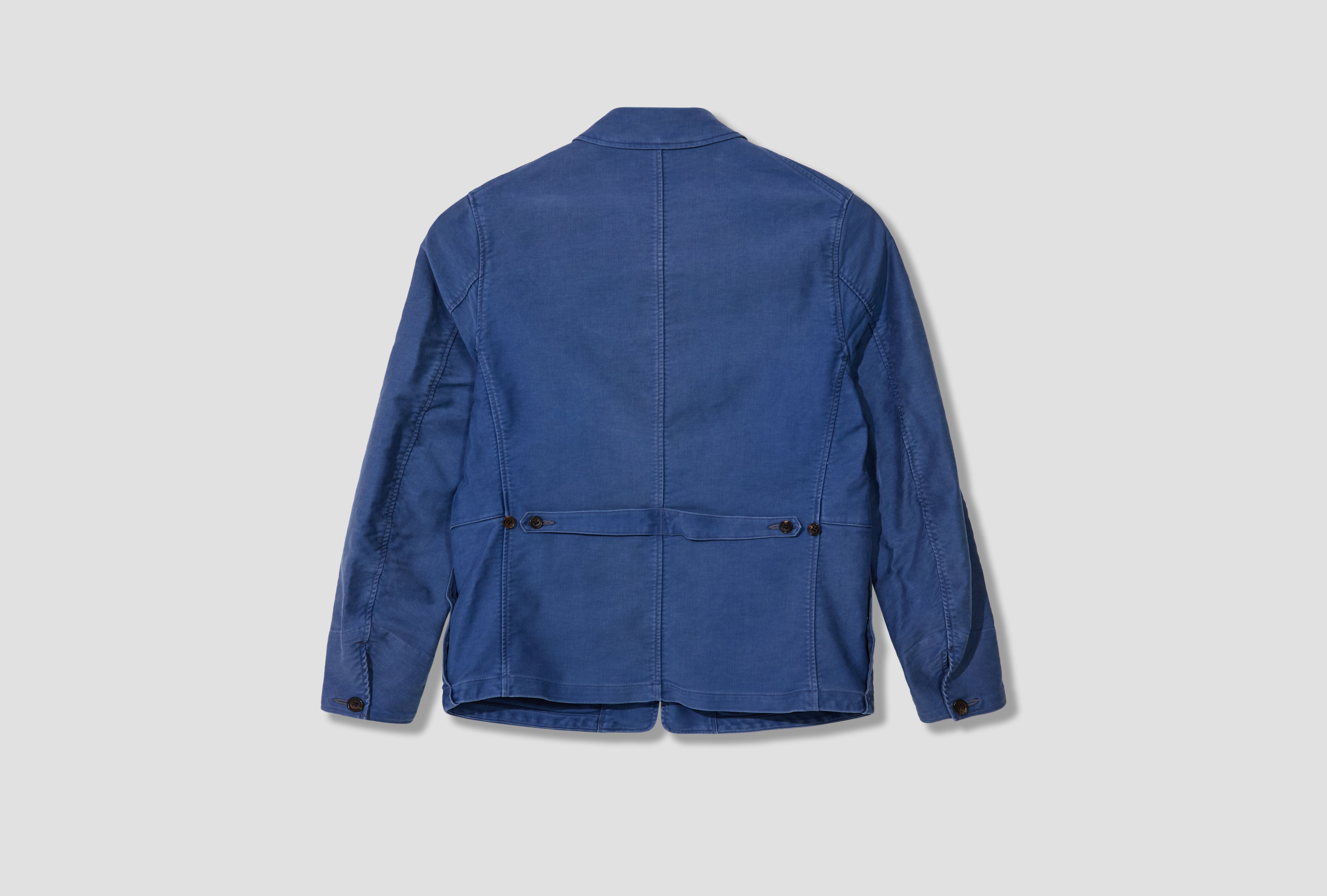TRAFFORD - AGED EFFECT MOLESKIN JACKET NN-1502B18 Blue