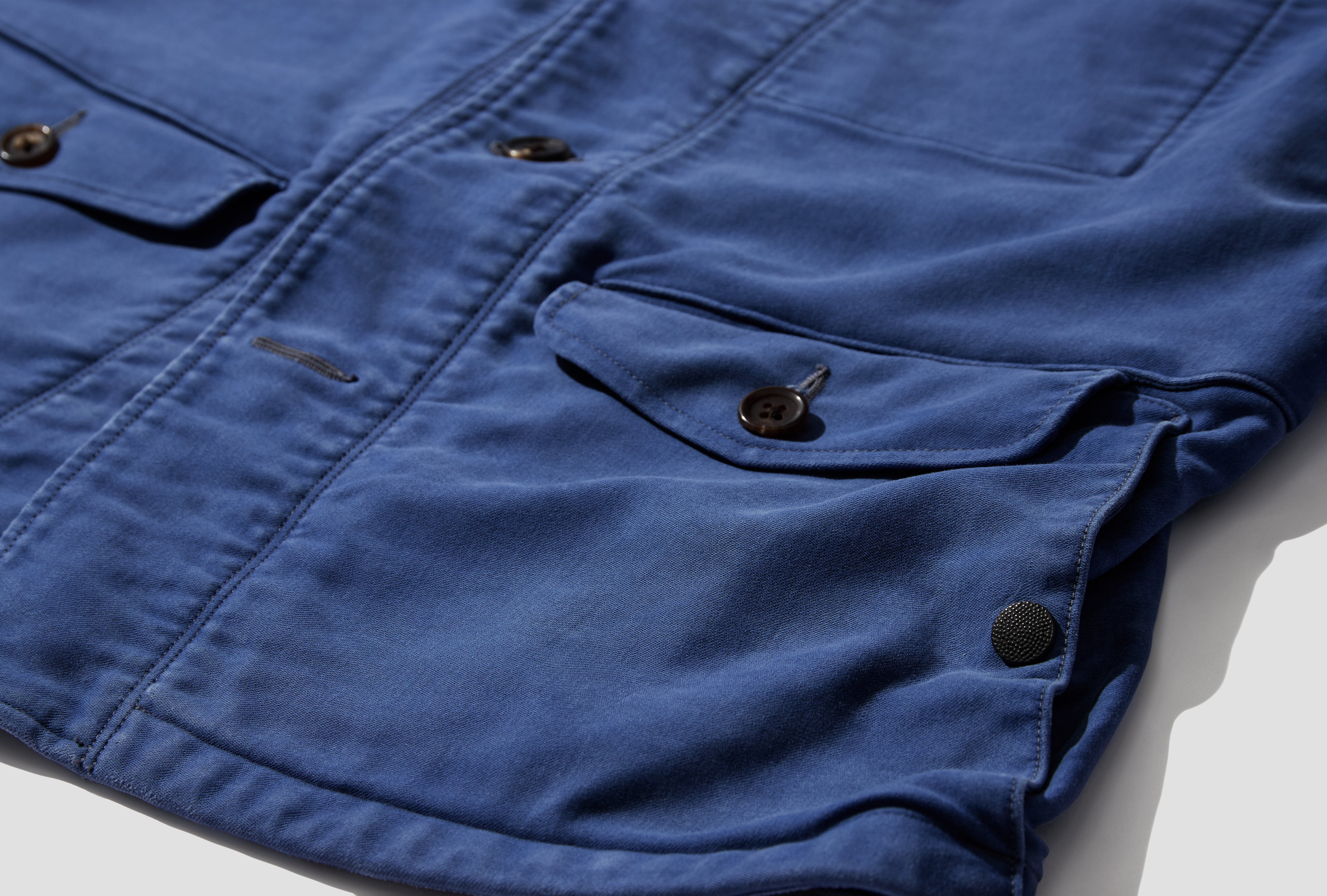 TRAFFORD - AGED EFFECT MOLESKIN JACKET NN-1502B18 Blue