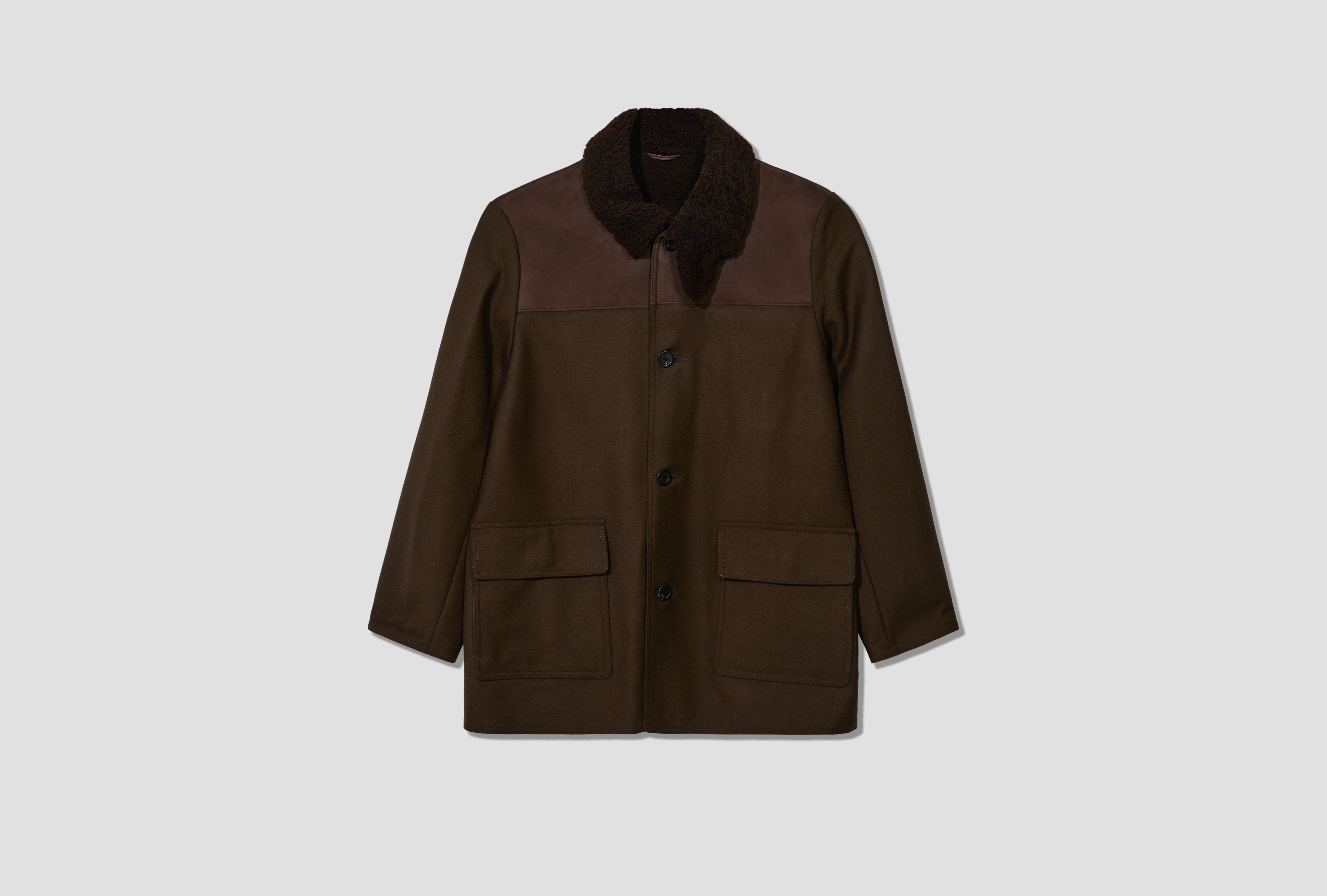 GREGORY - REFINED MOUTON DONKEY COAT NN-2703B18 Olive