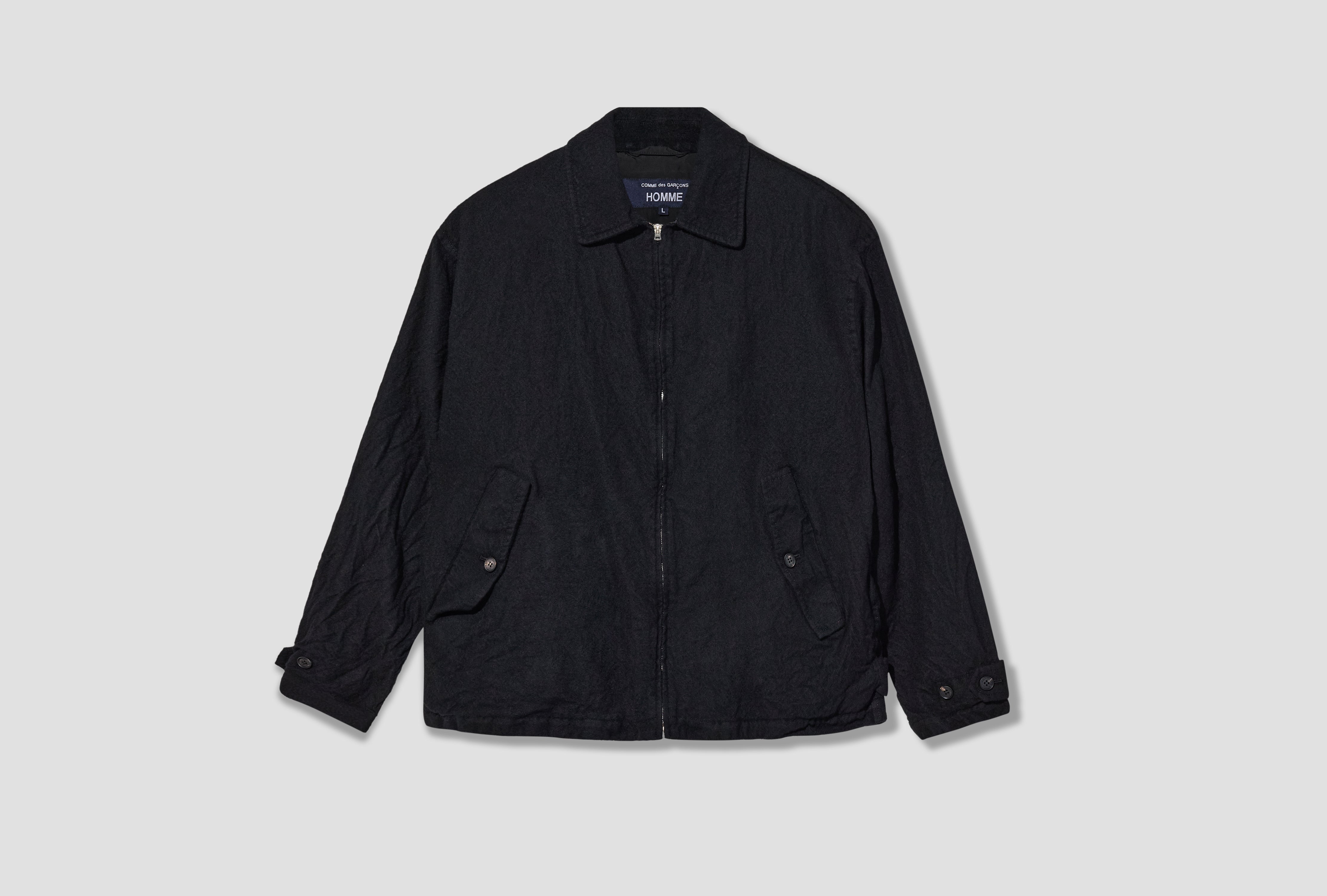 WOOL SERGE GARMENT FULLED HR-J018-W26 Black