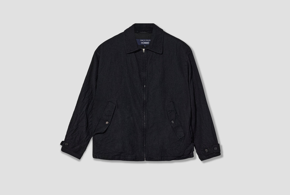 WOOL SERGE GARMENT FULLED HR-J018-W26 Black