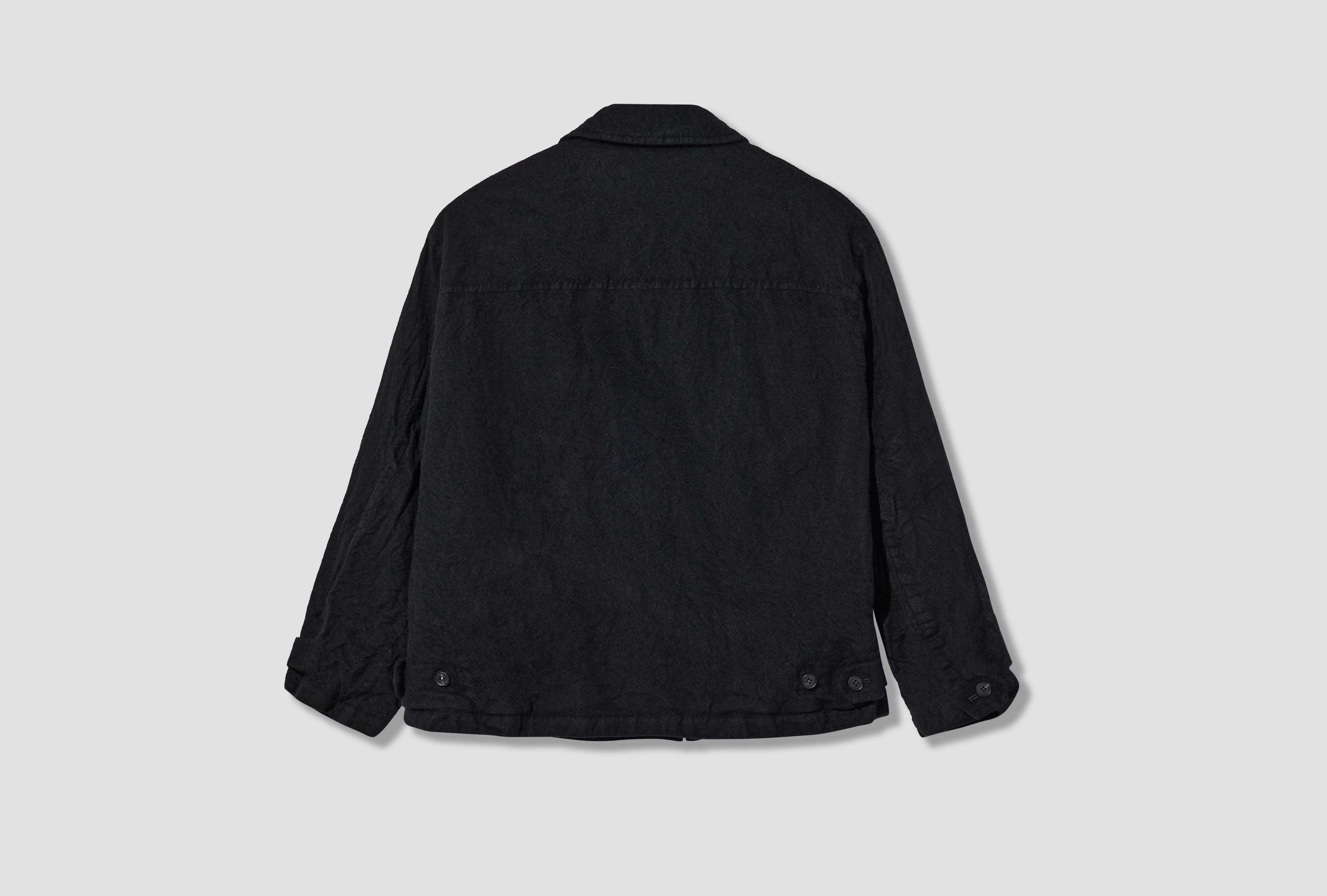 WOOL SERGE GARMENT FULLED HR-J018-W26 Black