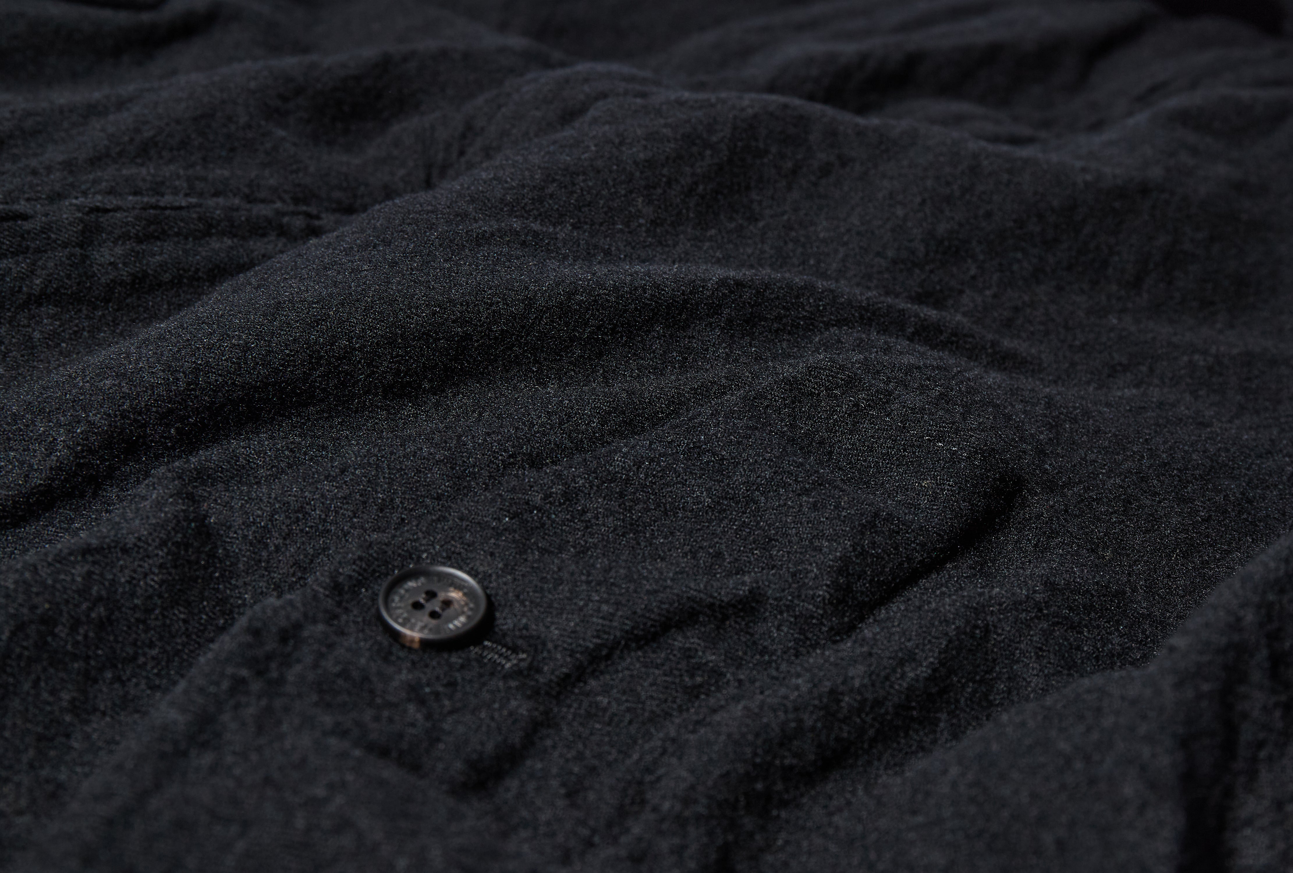 WOOL SERGE GARMENT FULLED HR-J018-W26 Black