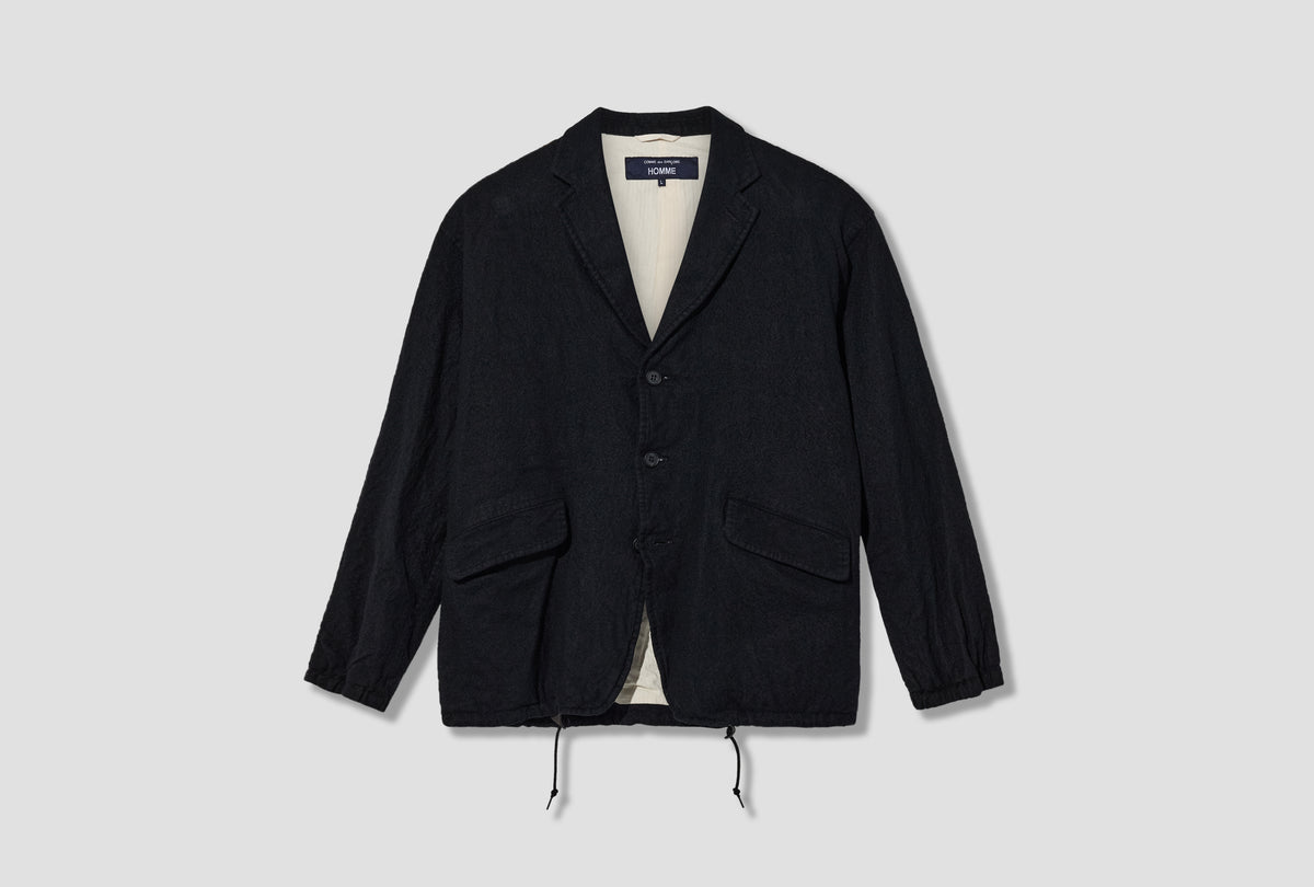 WOOL SERGE GARMENT FULLED HR-J105-W26 Black