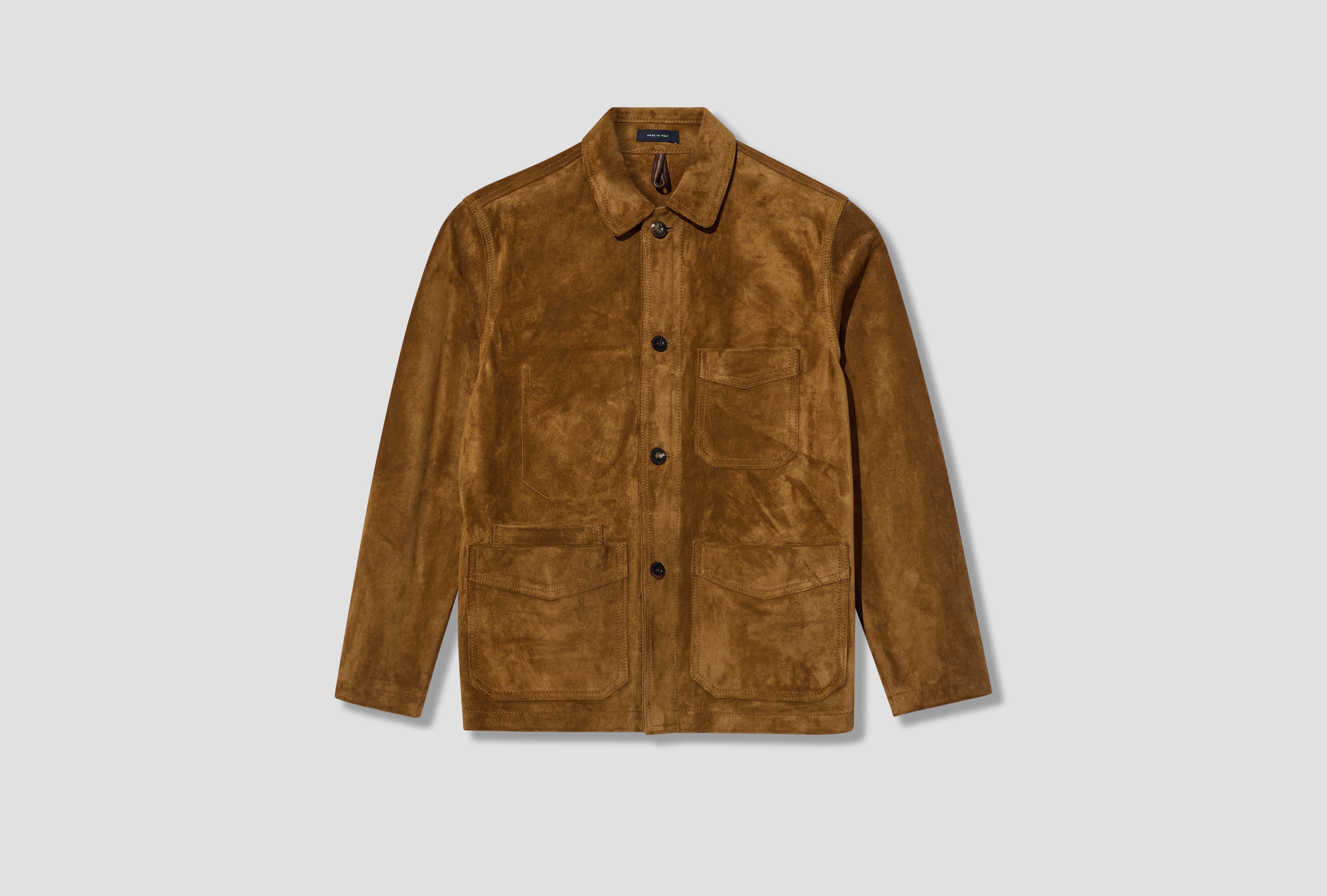 HEAVYWEIGHT SUEDE 5-POCKET CHORE JACKET DR2A1B 24823-01 Light brown