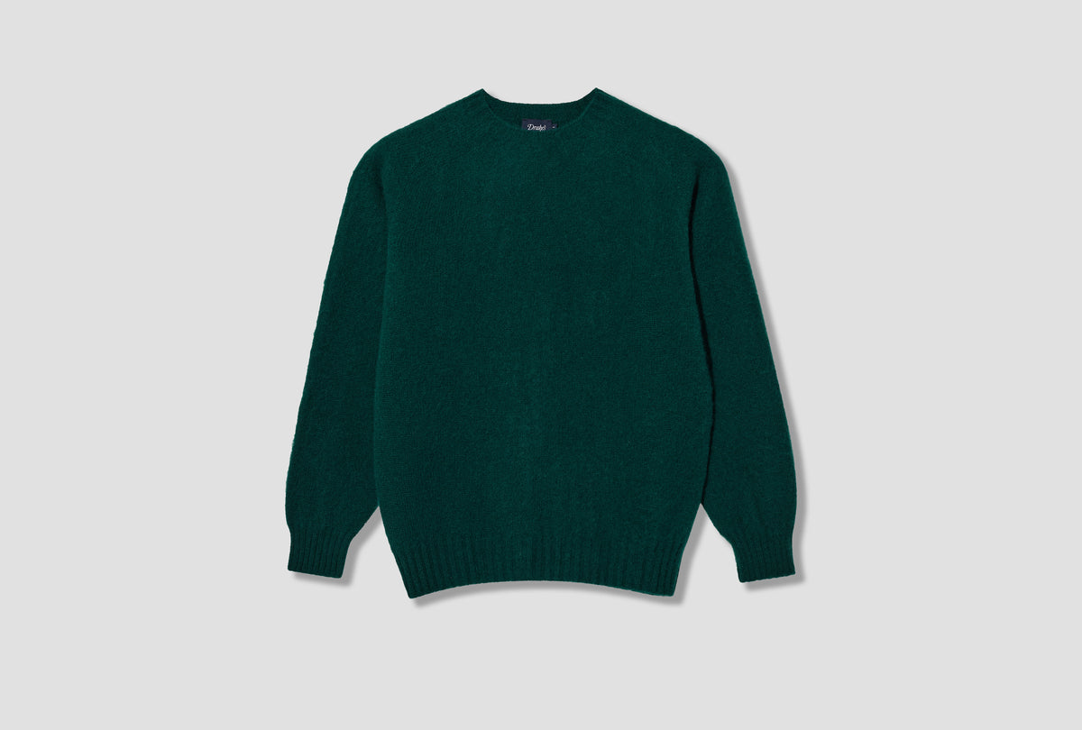 BRUSHED SHETLAND CREW NECK JUMPER DR2A3A 21501-18 Green