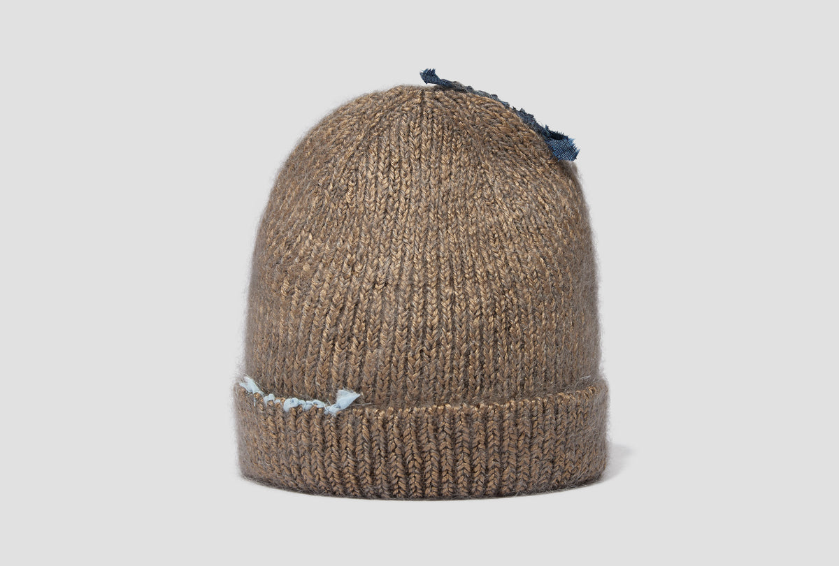 SILK MOHAIR SPARKLE BEANIE - TREE BARK BN-002