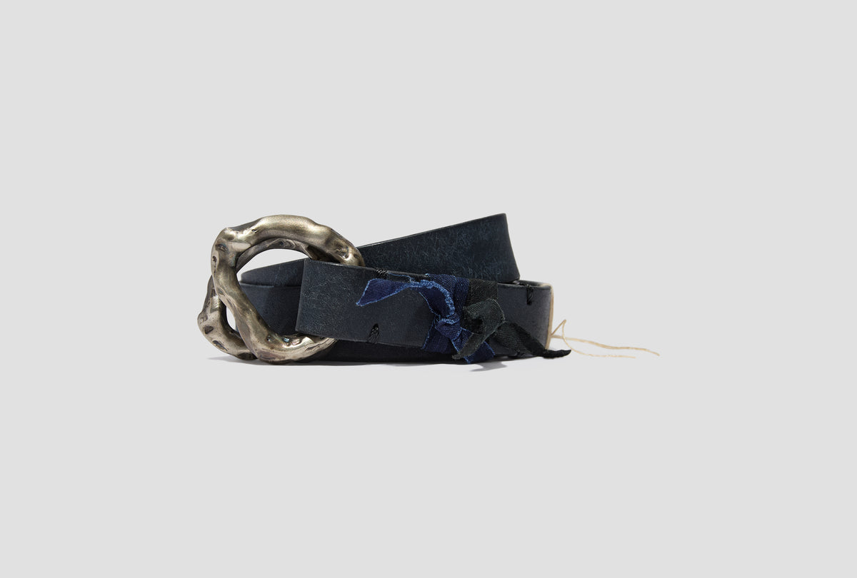 TAO DOUBLE RING BELT - DEEP FOREST / WHITE BRASS BELT-001