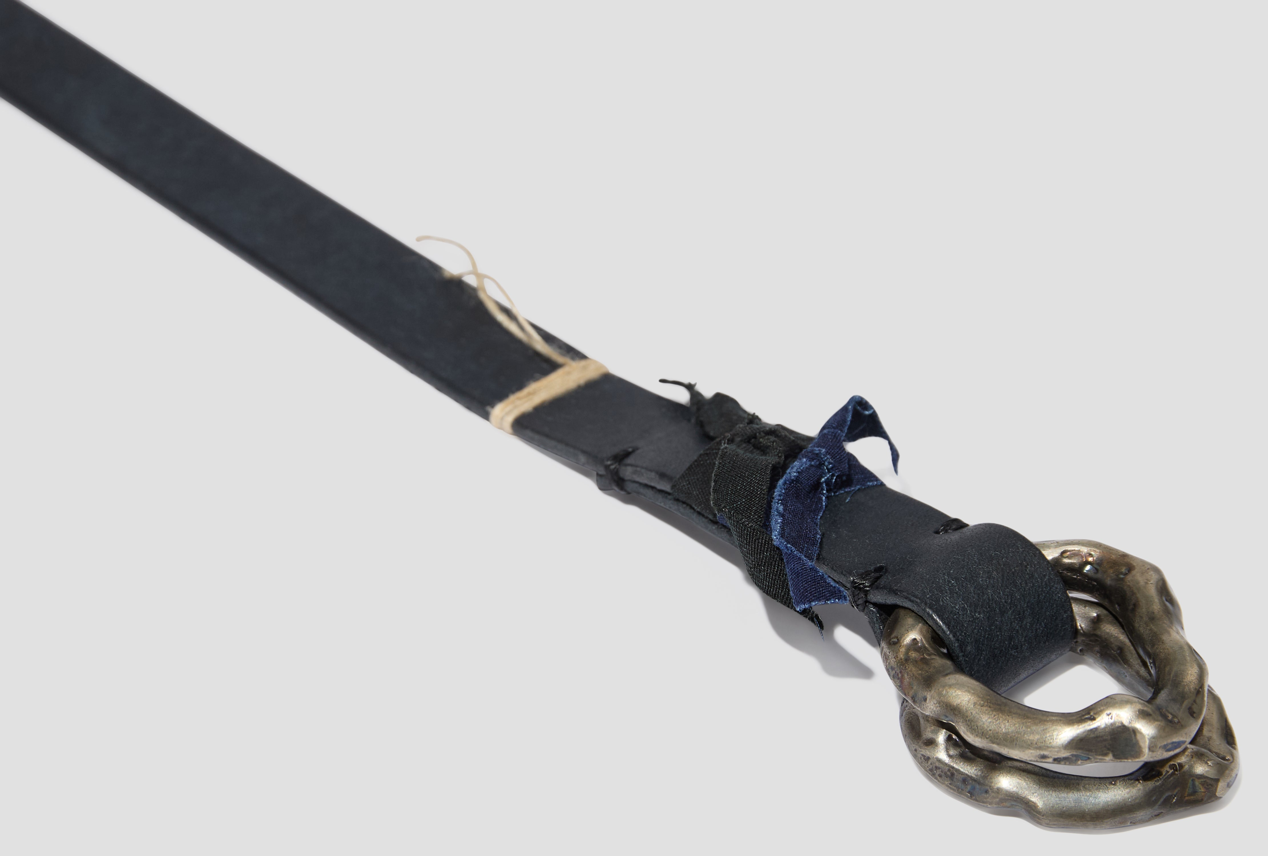 TAO DOUBLE RING BELT - DEEP FOREST / WHITE BRASS BELT-001