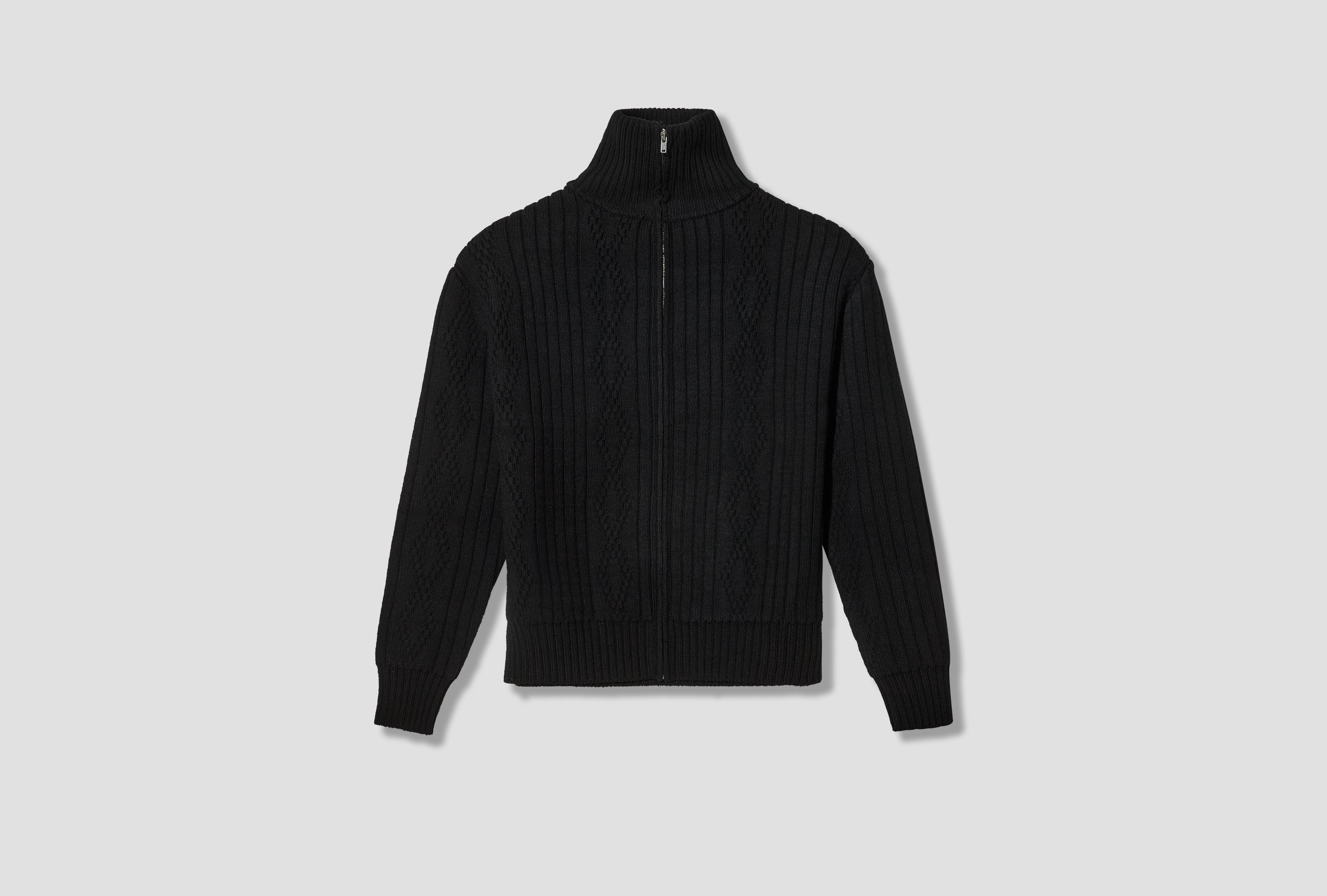 LOT.533 ZIP-UP KNIT BLOUSON - BLACK TT26AW533