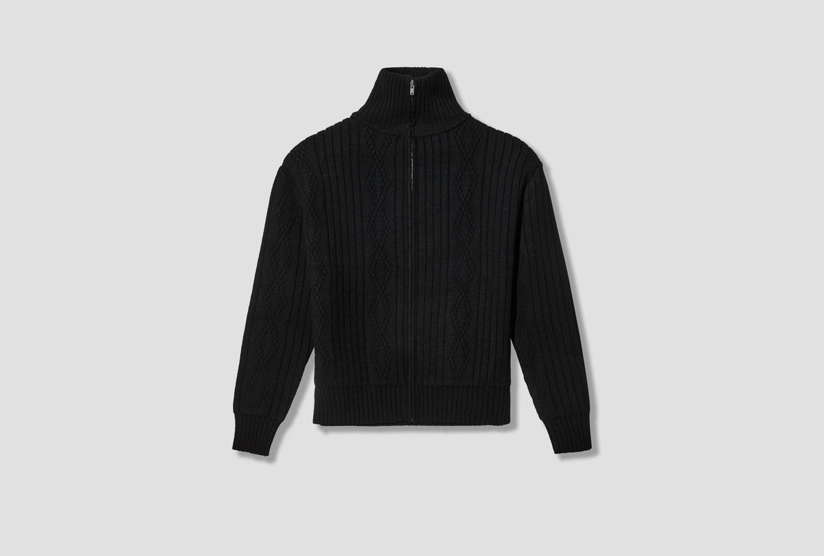 LOT.533 ZIP-UP KNIT BLOUSON - BLACK TT26AW533