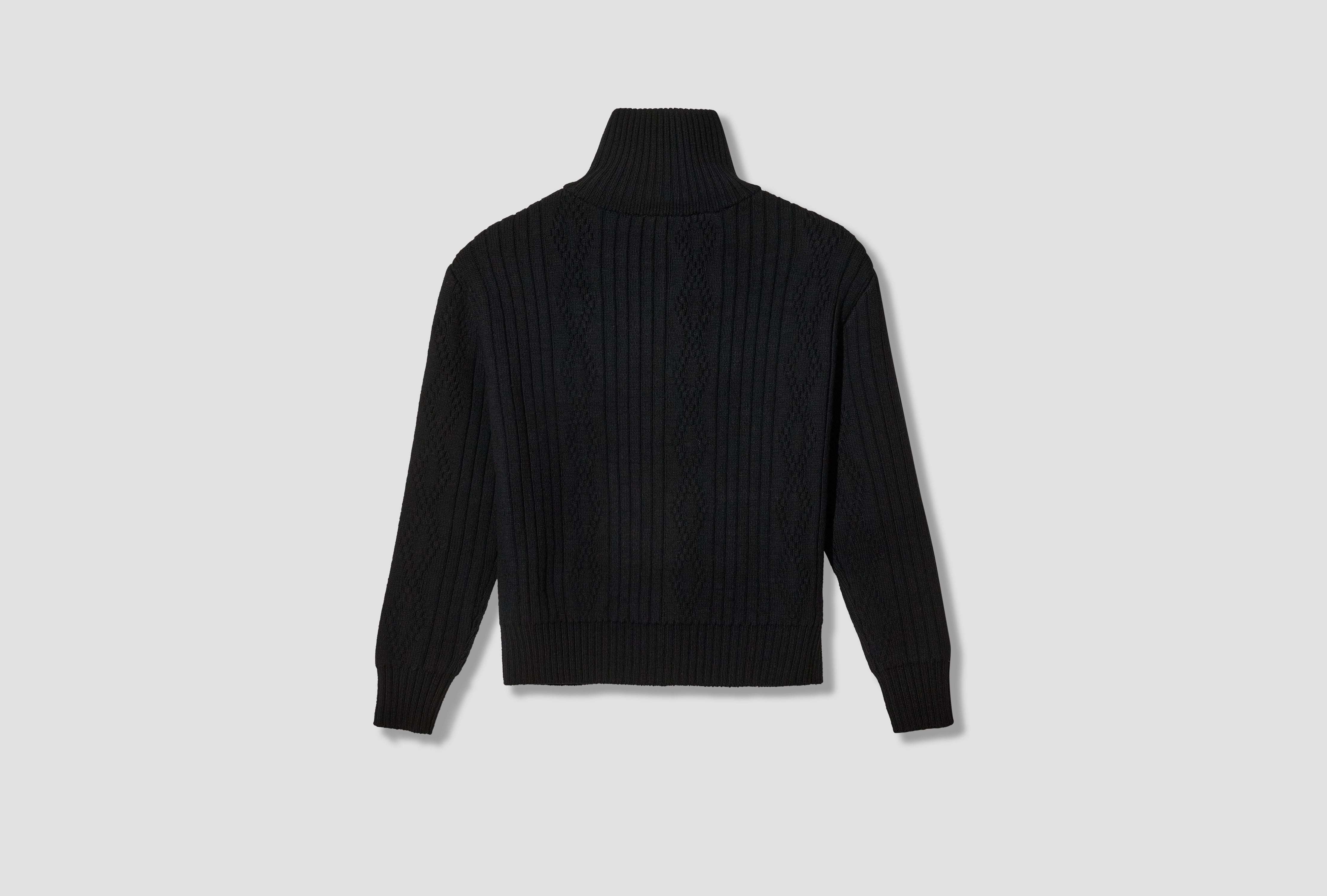 LOT.533 ZIP-UP KNIT BLOUSON - BLACK TT26AW533