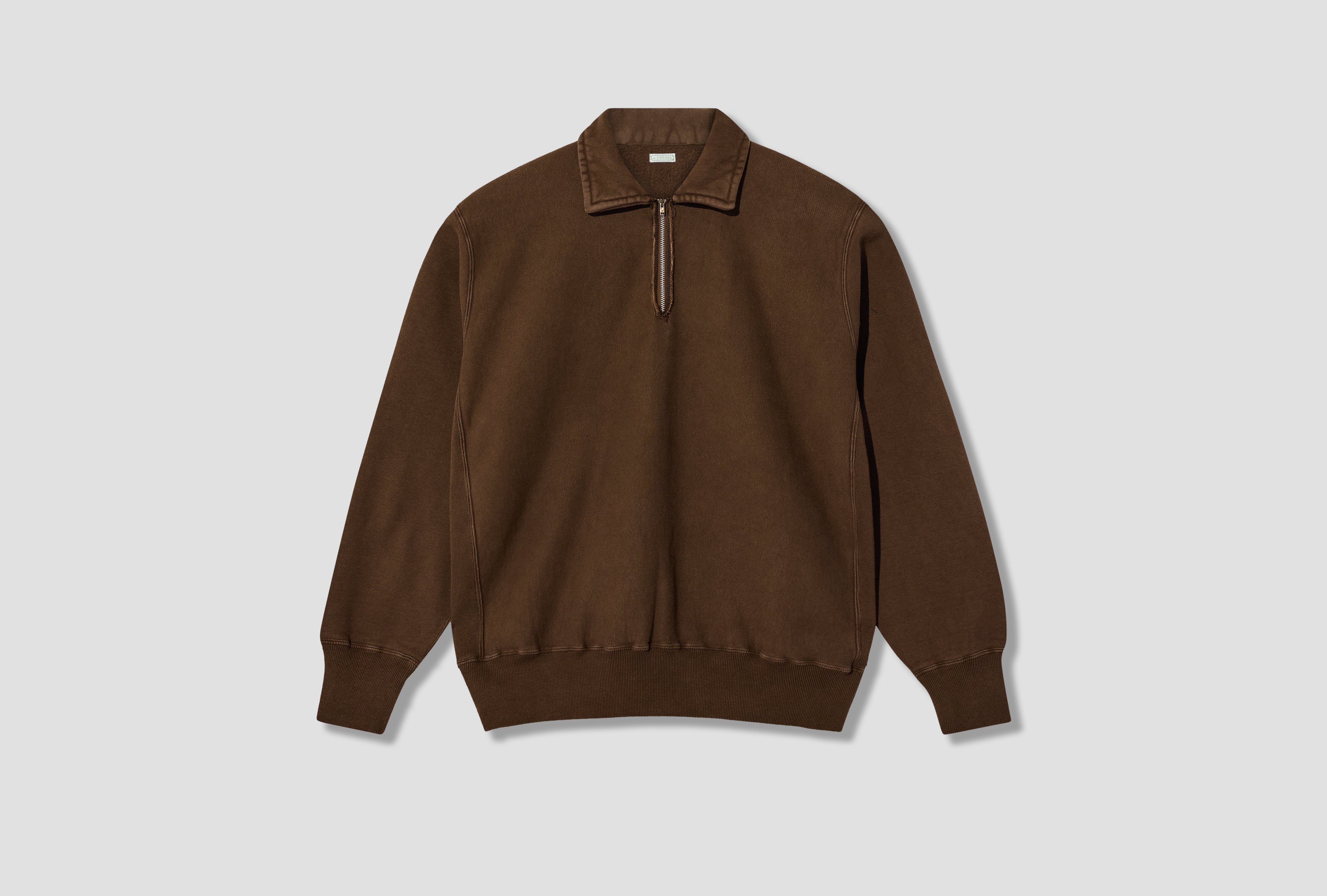 VINTAGE HALF ZIP SWEATSHIRT 26AAP-05-12 Brown