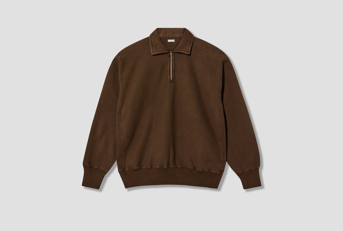 VINTAGE HALF ZIP SWEATSHIRT 26AAP-05-12 Brown