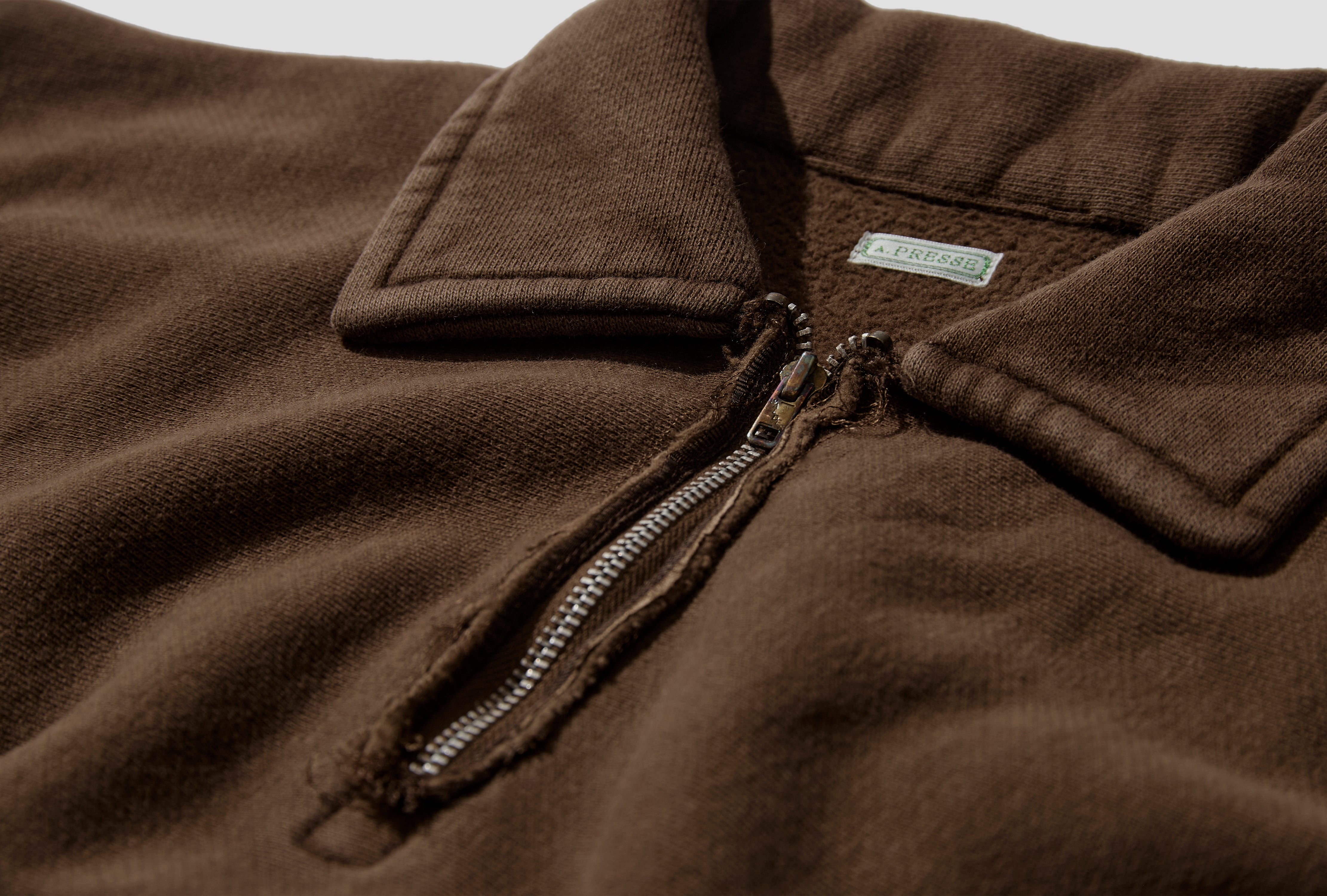 VINTAGE HALF ZIP SWEATSHIRT 26AAP-05-12 Brown