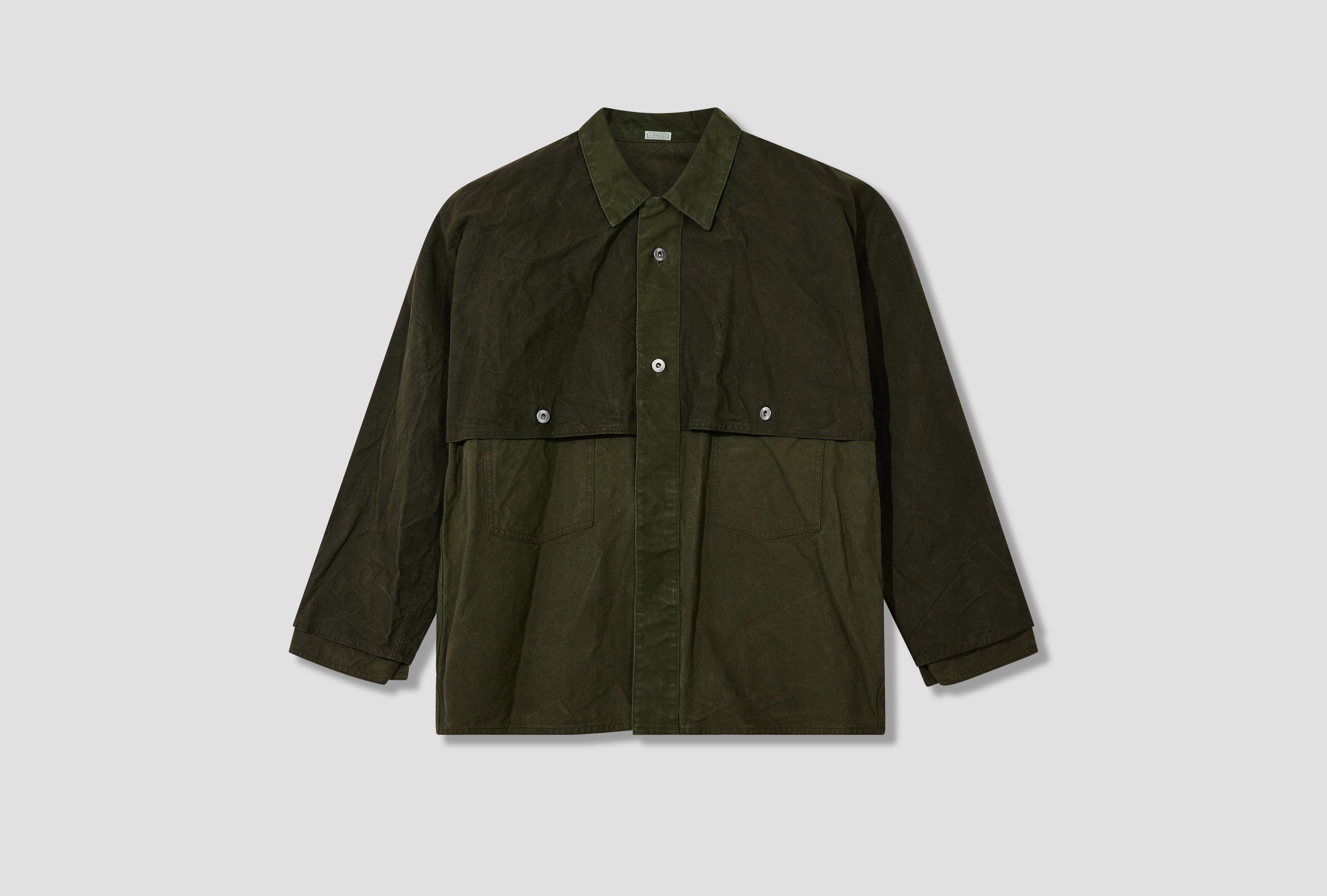 VINTAGE COTTON SILK OILED TENT CLOTH LOGGER JACKET 26AAP-01-47 Olive