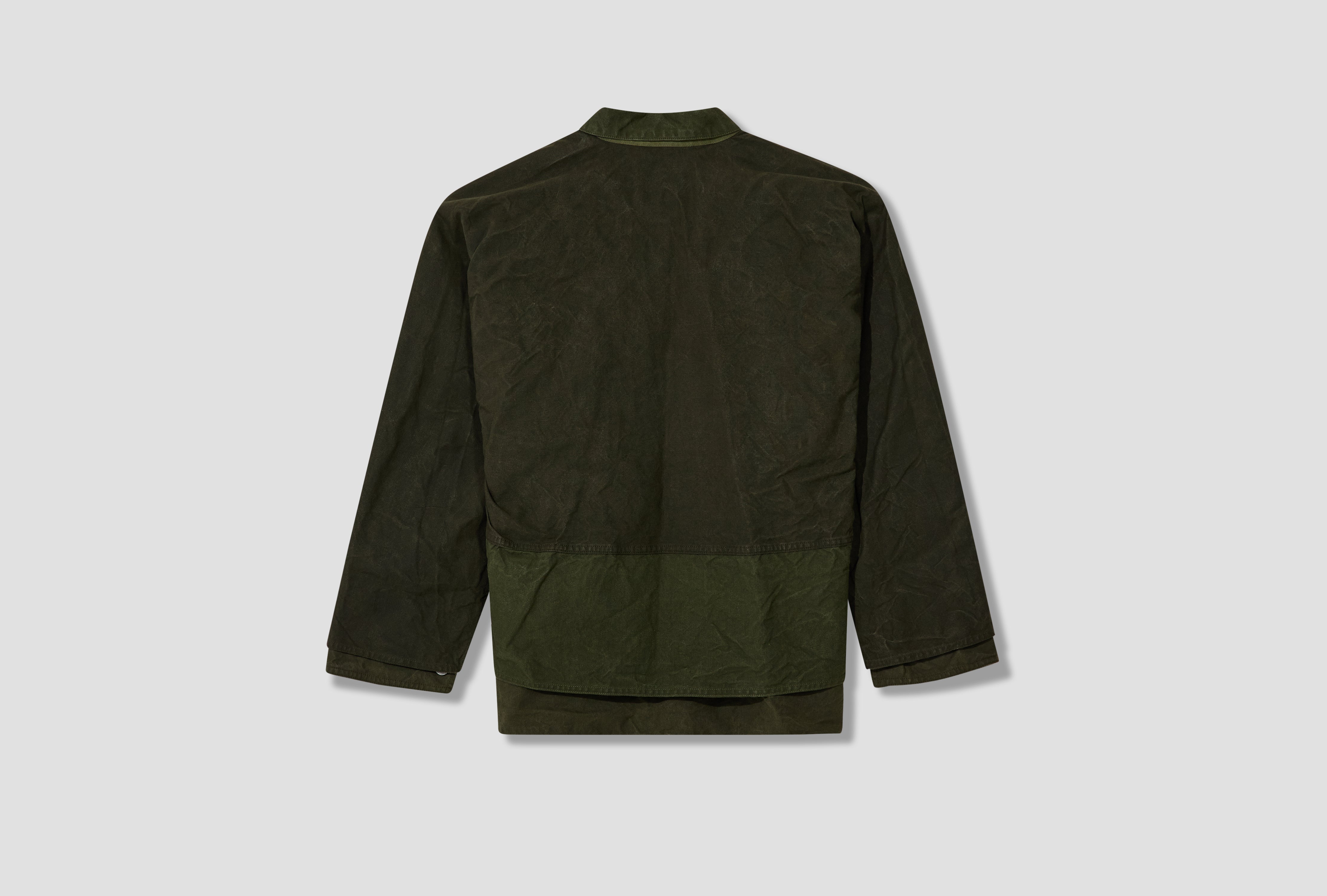 VINTAGE COTTON SILK OILED TENT CLOTH LOGGER JACKET 26AAP-01-47 Olive