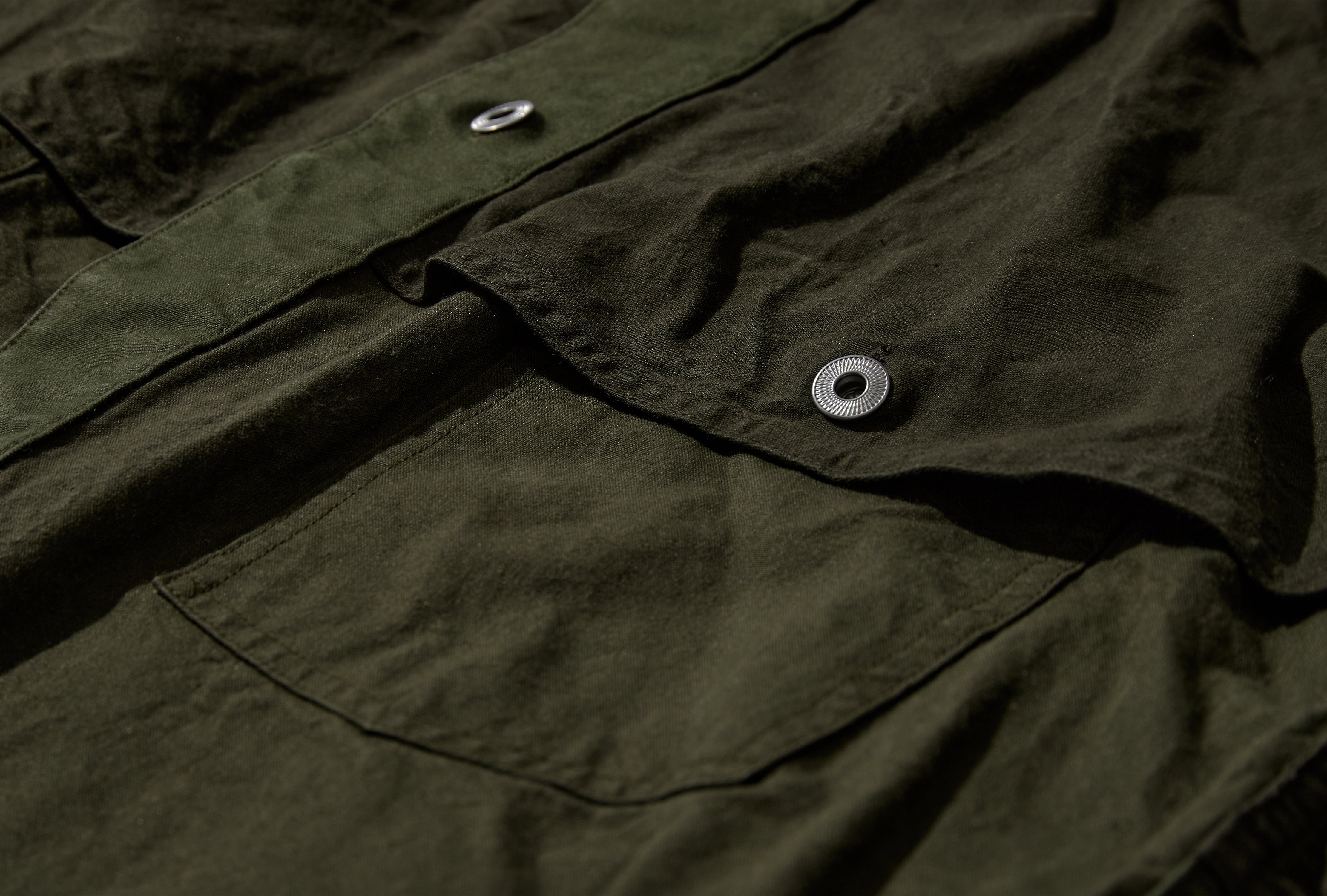 VINTAGE COTTON SILK OILED TENT CLOTH LOGGER JACKET 26AAP-01-47 Olive