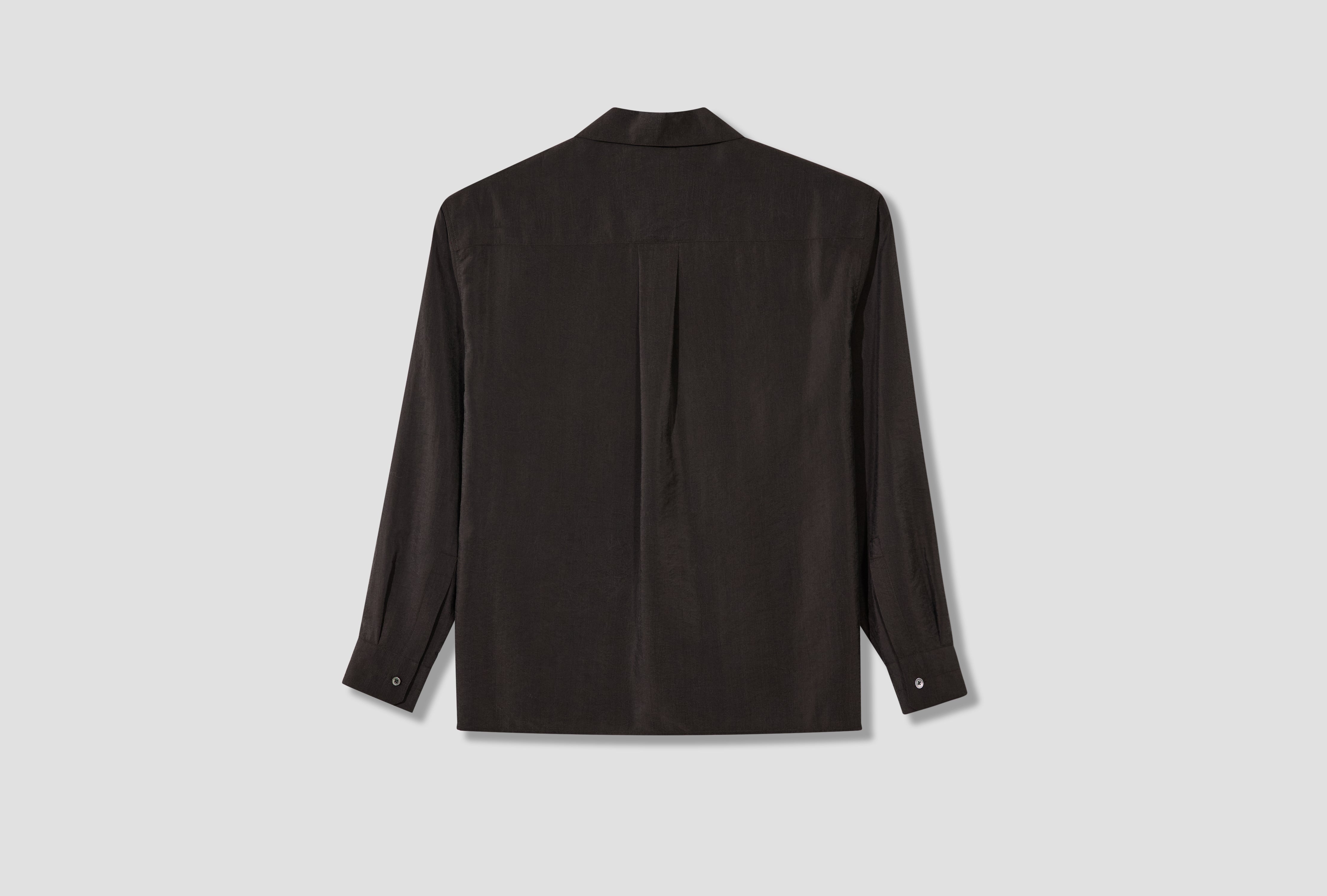 CONVERTIBLE COLLAR SHIRT - DRY SILK SH1305 LF1308 Dark brown