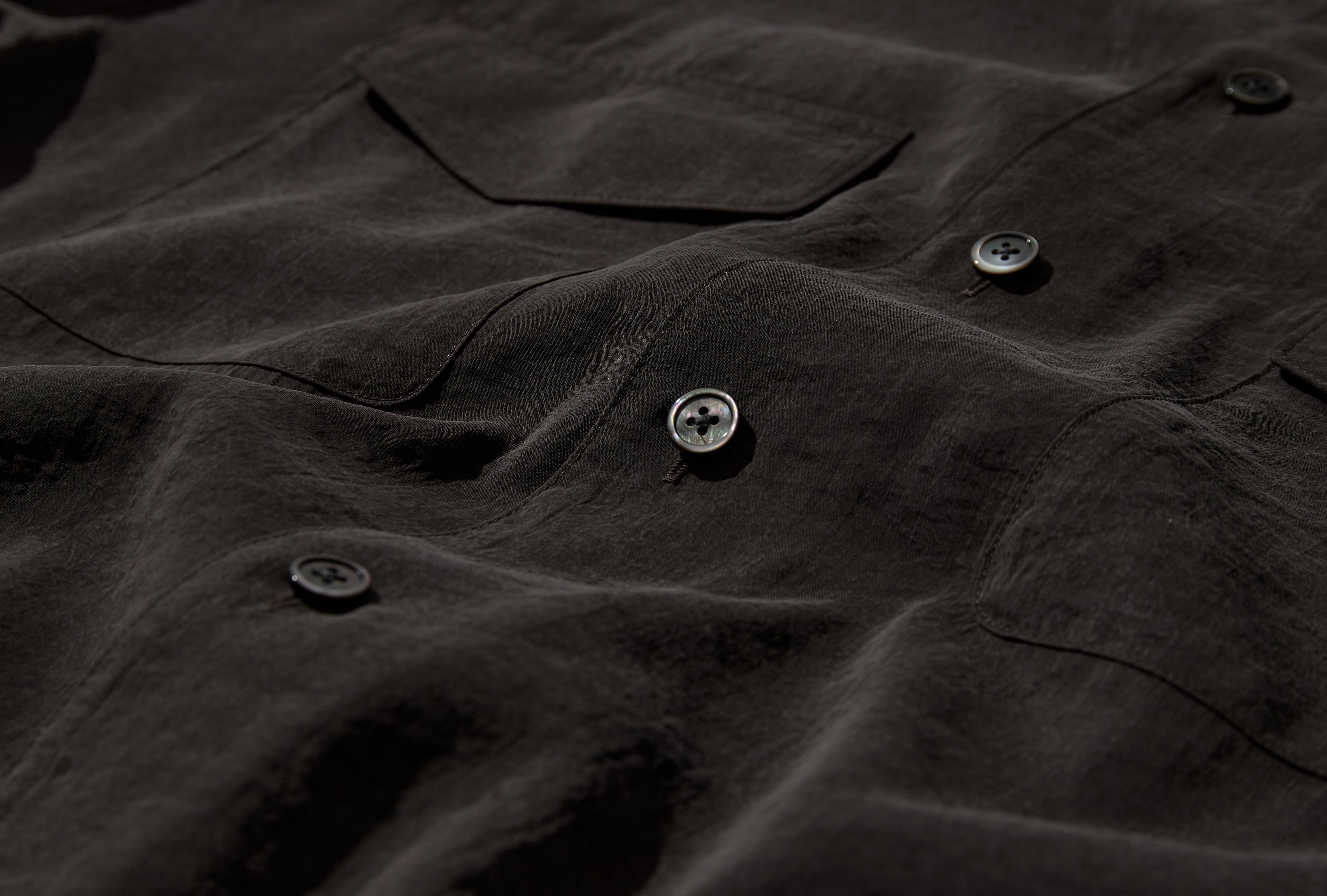 CONVERTIBLE COLLAR SHIRT - DRY SILK SH1305 LF1308 Dark brown