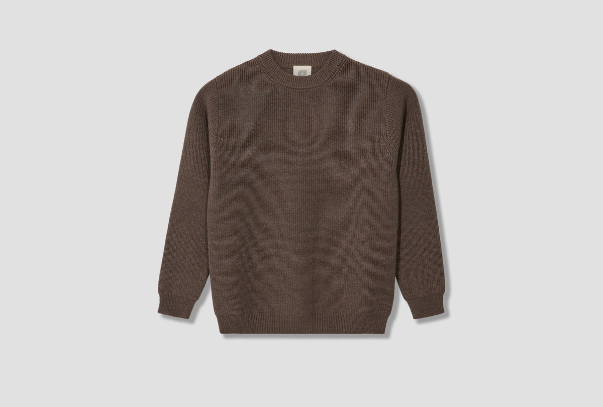 7 GAUGE MERINO CREWNECK - TAUPE