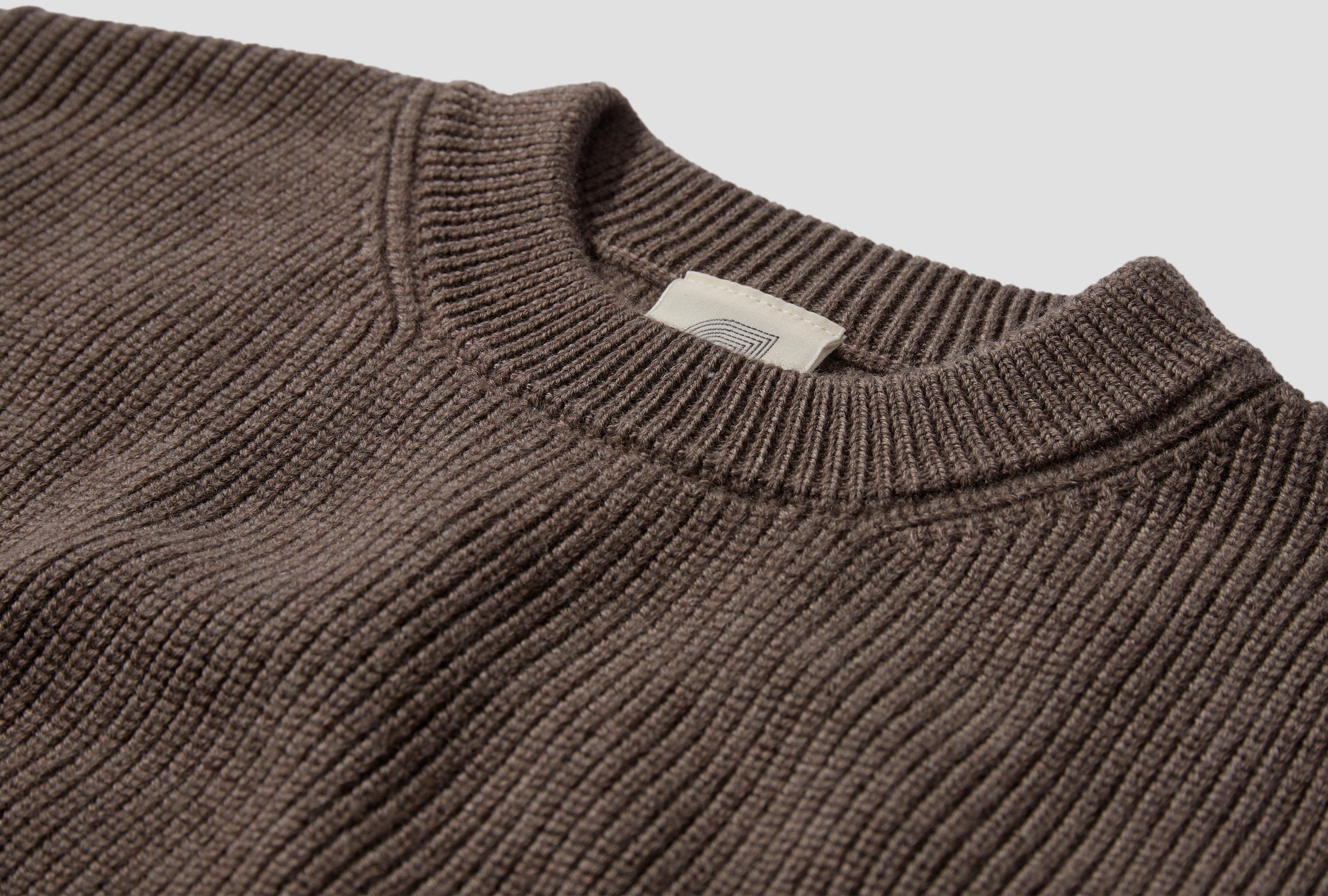 7 GAUGE MERINO CREWNECK - TAUPE