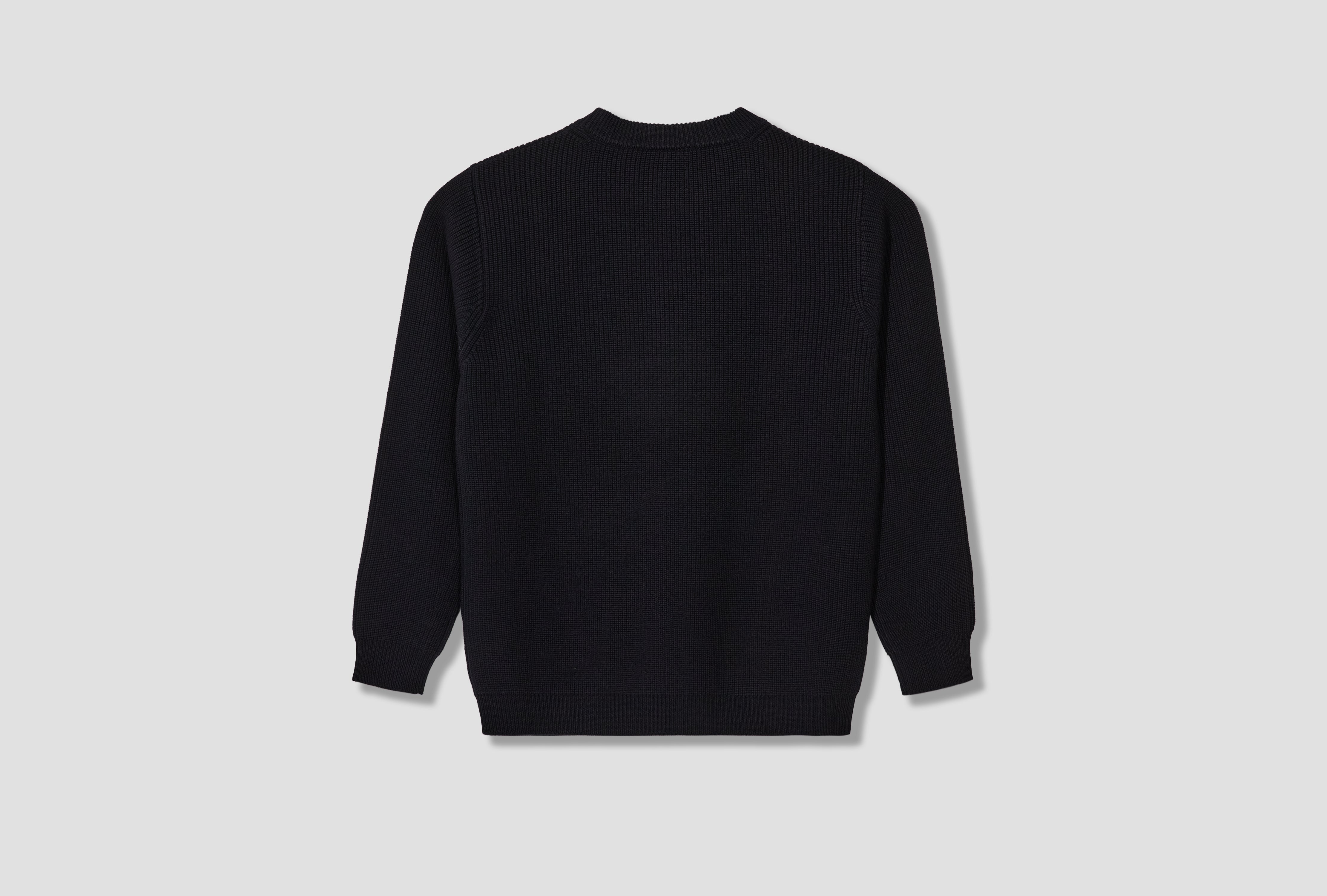 7 GAUGE MERINO CREWNECK - NAVY