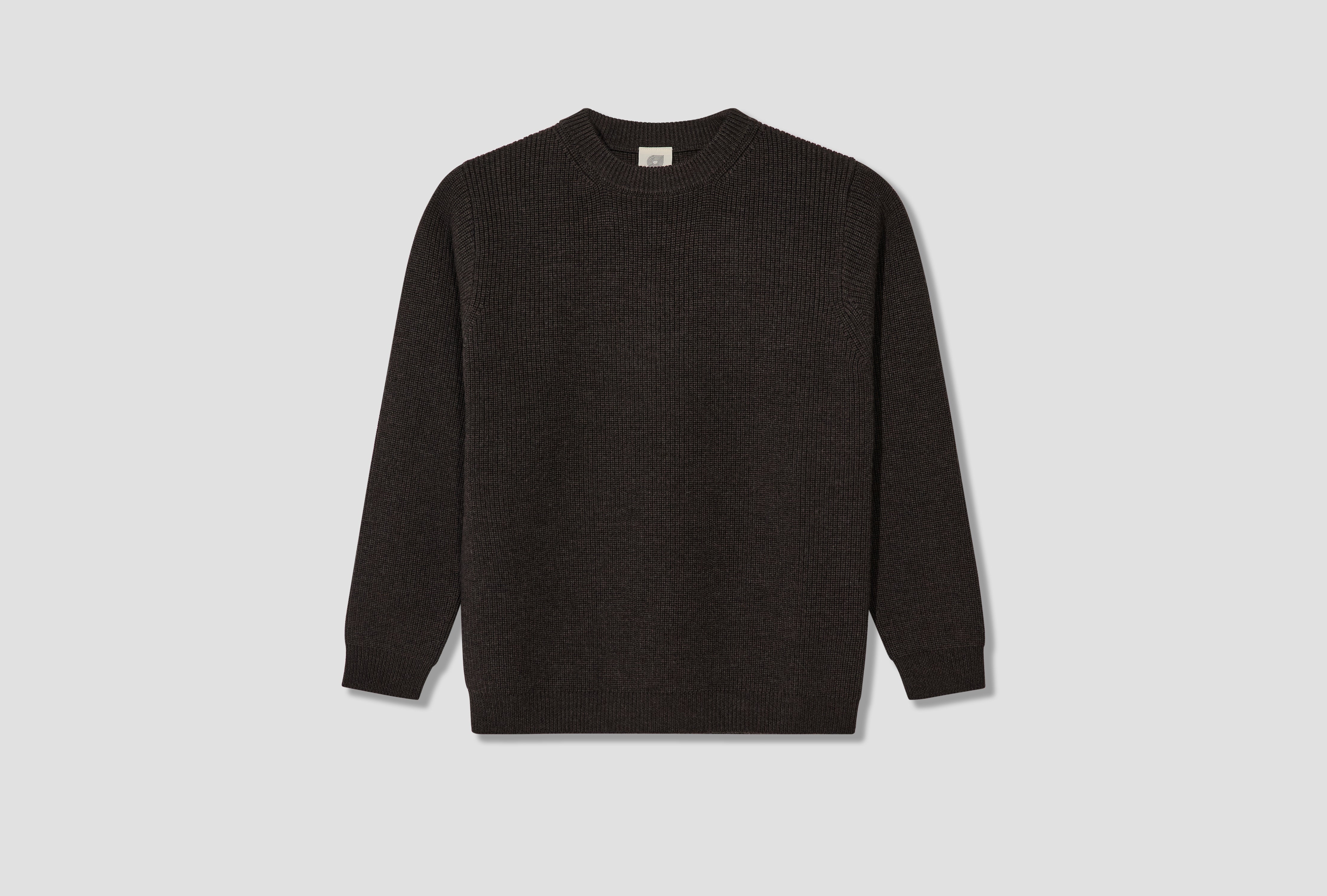7 GAUGE MERINO CREWNECK - SOIL