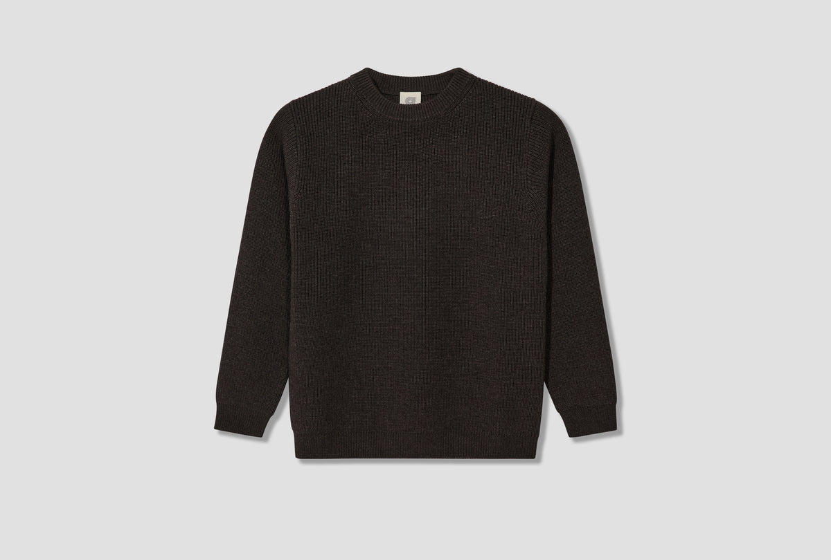 7 GAUGE MERINO CREWNECK - SOIL