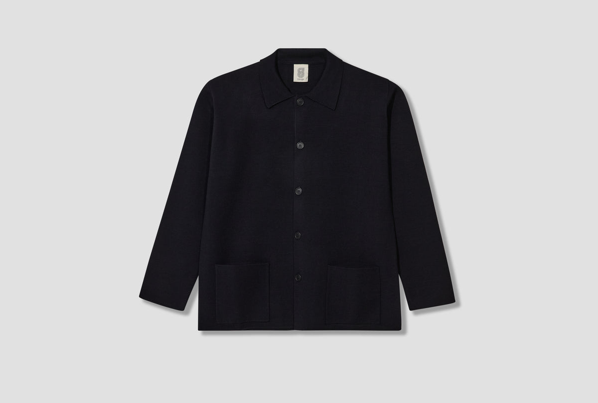 14 GAUGE MERINO JACKET - NAVY
