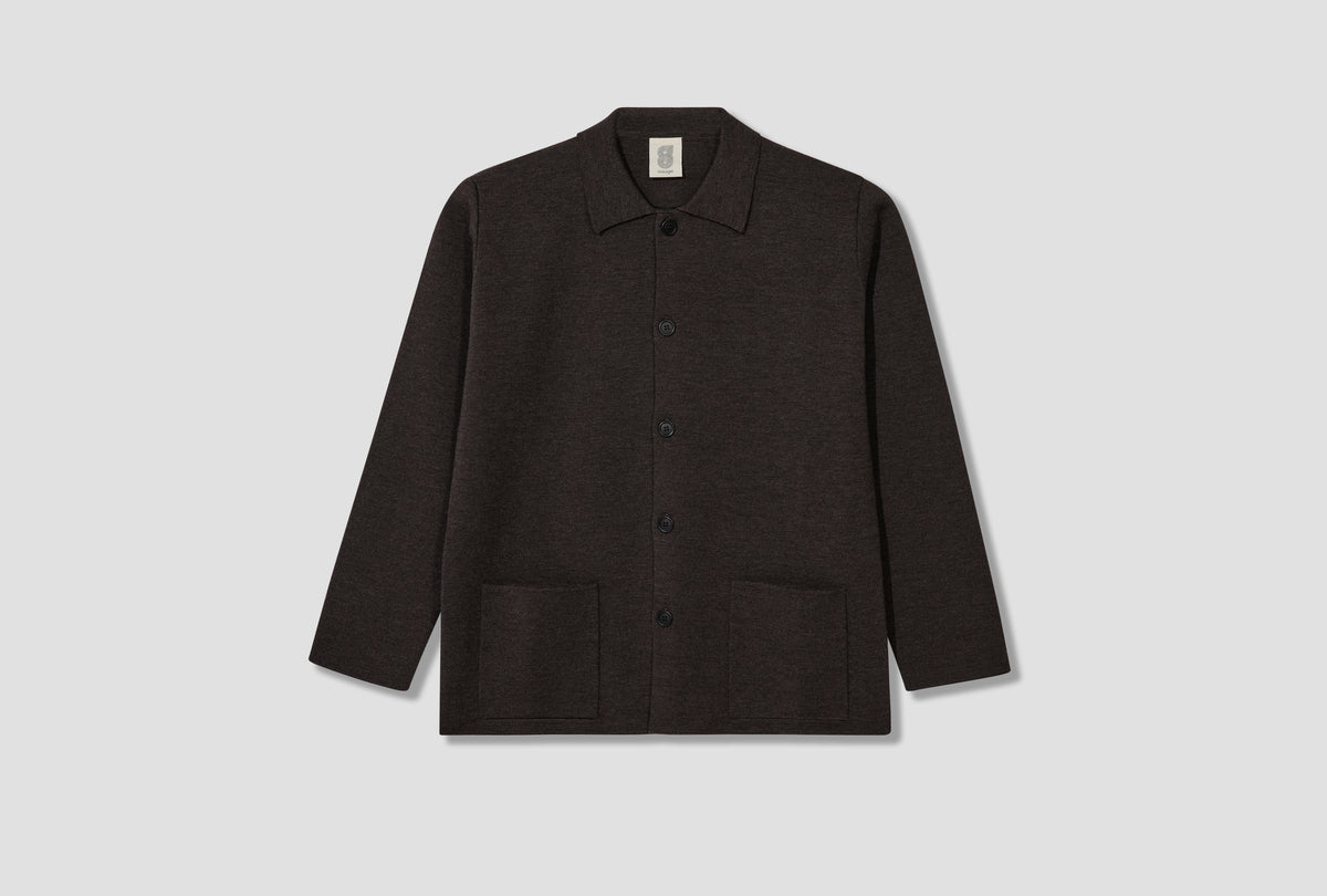 14 GAUGE MERINO JACKET - SOIL